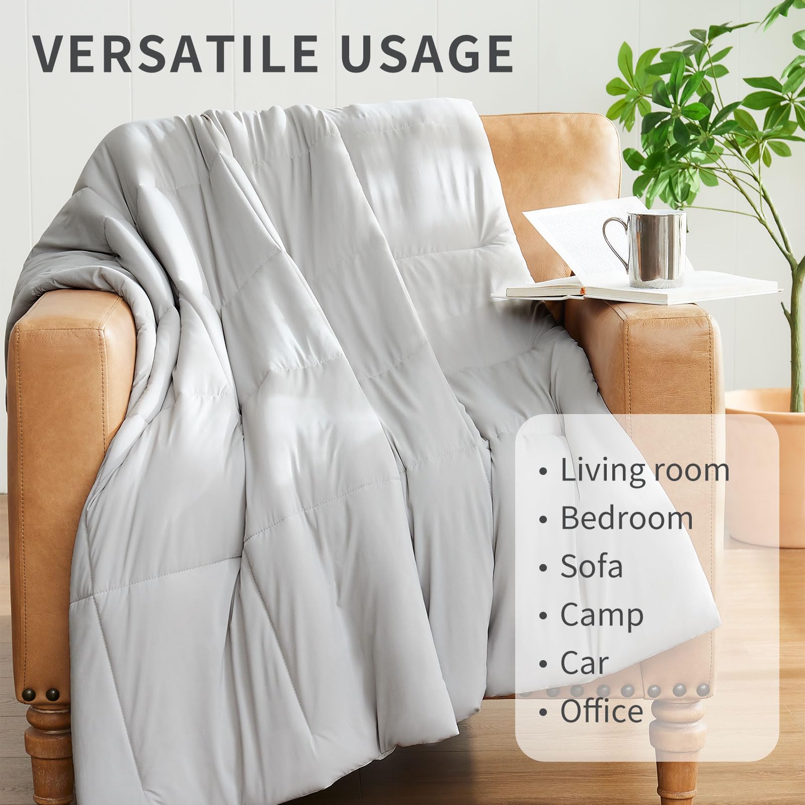 Mr. Ye Cooling Blanket - Double Sided Cooling Comforter for Hot Sleepers | Soft Lightweight Silk Summer Blanket for Bed, Sofa & Couch | Night Sweat Relief | Breathable Grey Blanket 50x70 Inches | Perfect for Hot Weather, Night Sweats & Temperature Regulation