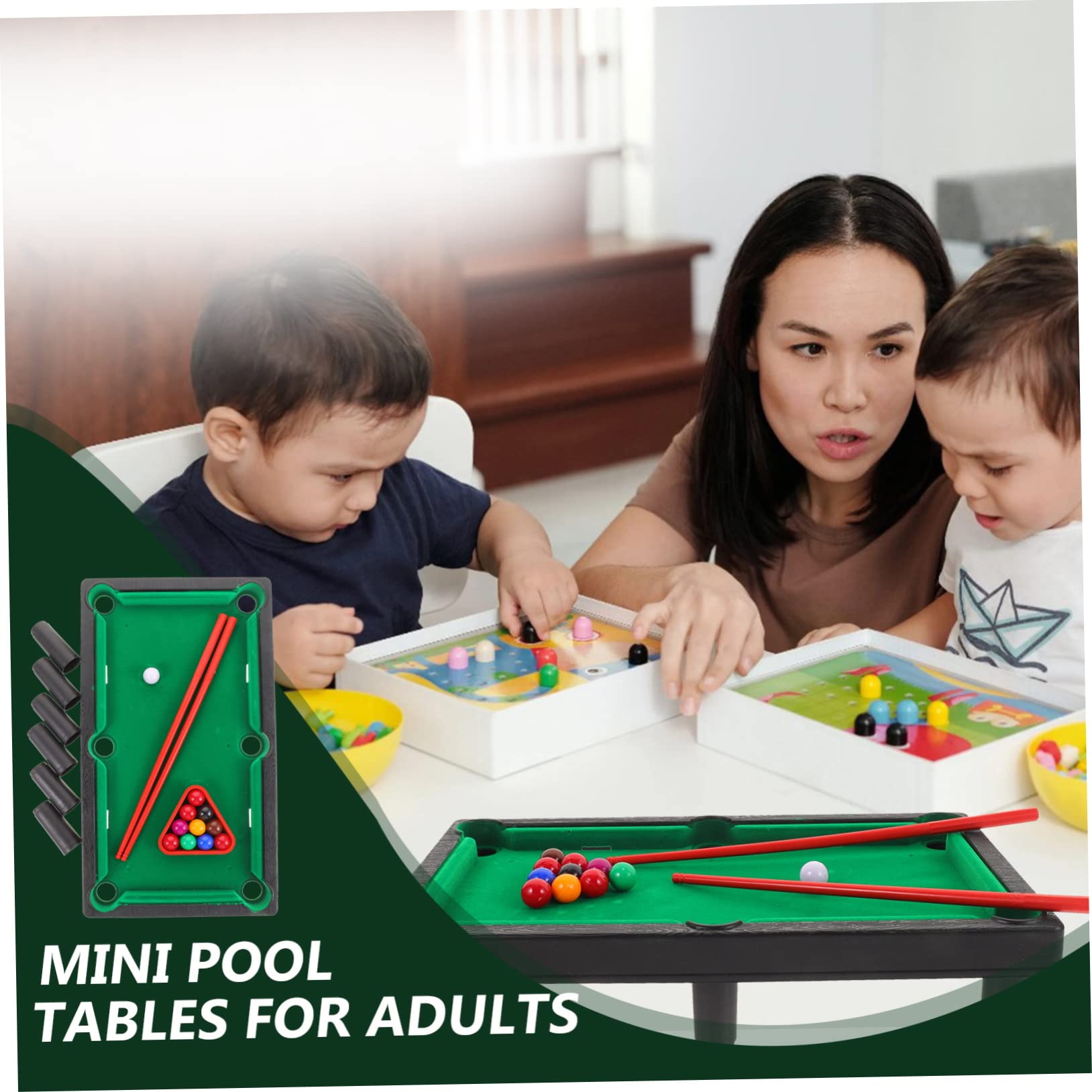 Mini Billiard Table Set - Portable Desktop Pool Game for Kids & Adults - Perfect for Home, Office, and Party Entertainment
