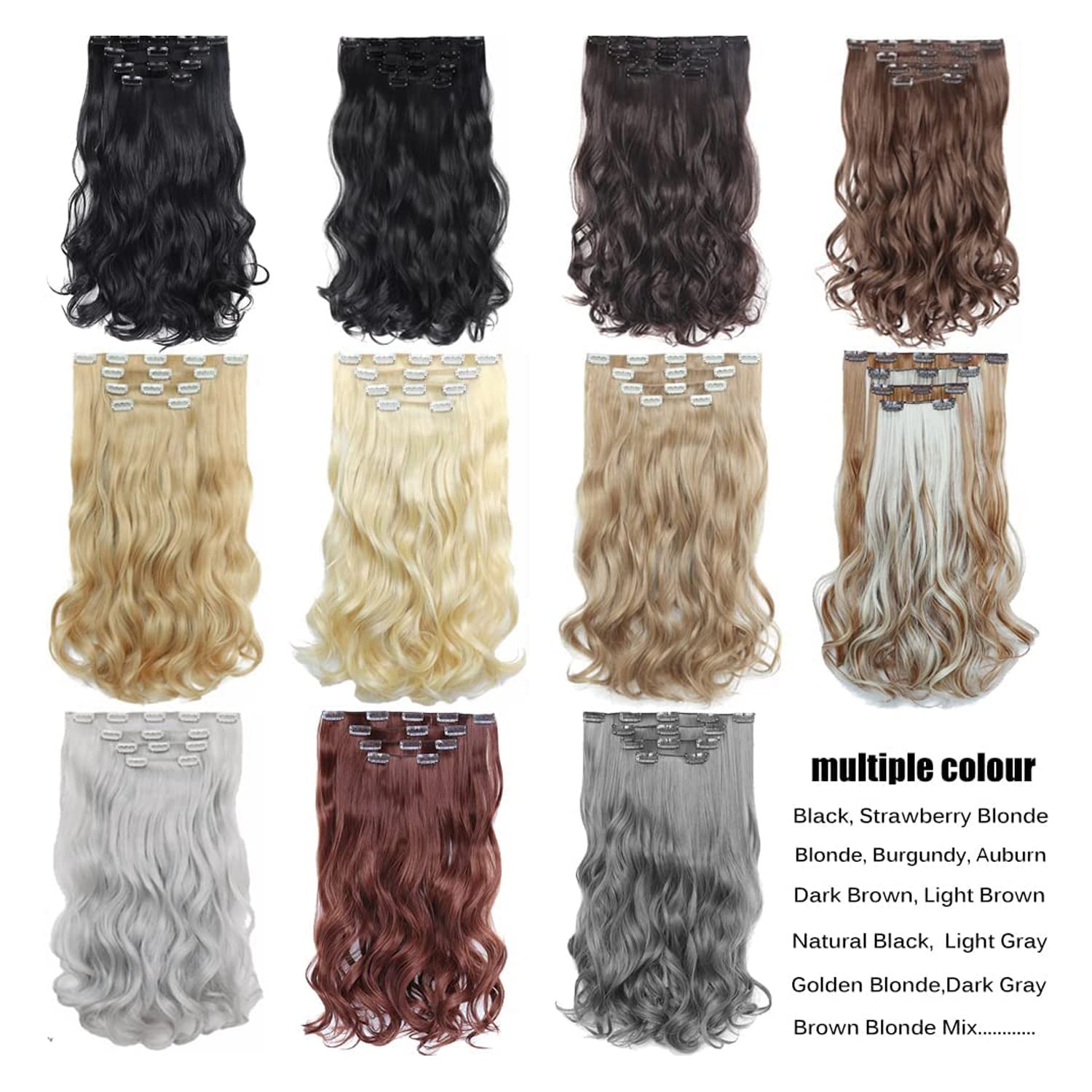 PRAVRAJYA 18 Inch Synthetic Wavy Brown Hair Extensions for Women - Full Head Clip-in Wig, Natural Look, Tangle-Free & Fluffy (Color: 3# Brown) - Perfect for Cosplay, Daily Wear & Special Occasions