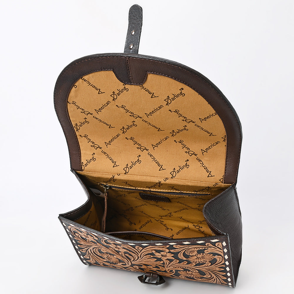 American Darling Adbga528 Genuine Leather Women's Western Handbag - Hand Tooled Briefcase Purse for Cowgirl Style, Rodeo Events & Country Fashion Accessories