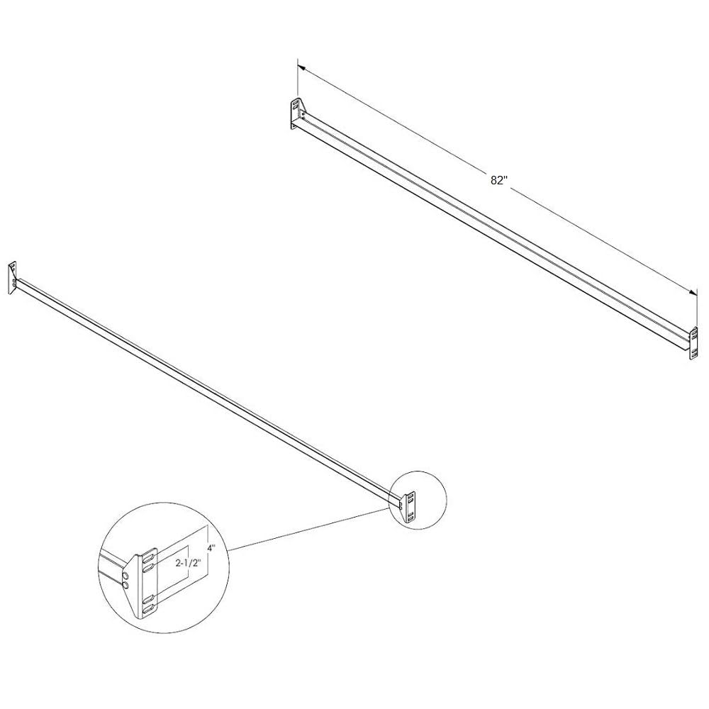 Heavy Duty Bolt-On Bed Rails for Twin XL, Full XL & Queen Size Beds - Universal Fit Metal Bed Frame Support with Anti-Slip Design for Enhanced Safety in Dorms, Guest Rooms & Home Use