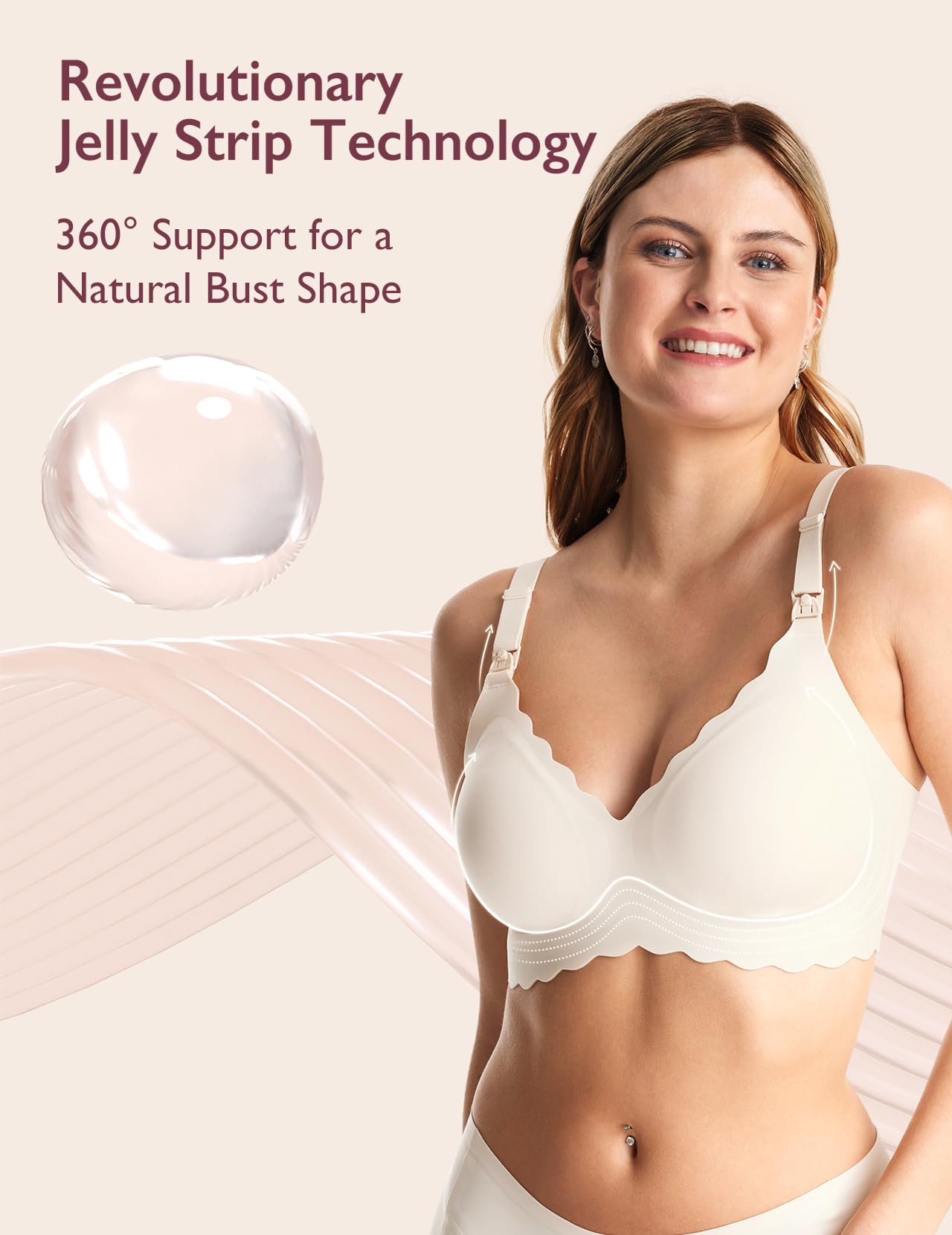 **Momcozy Nursing Bras for Breastfeeding - Wireless Seamless Maternity Bra with Jelly Strip Support | Comfortable & Supportive for Pregnancy & Nursing Moms | Perfect for Daily Wear, Workouts & Relaxation**