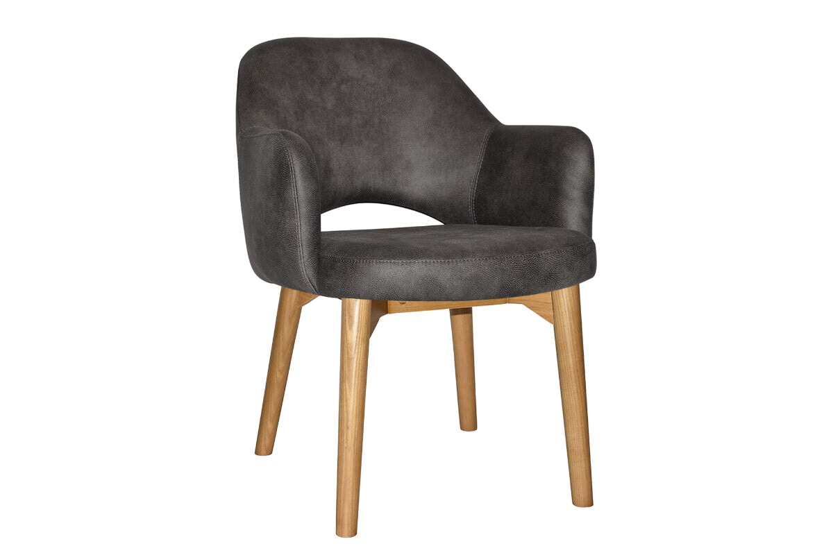 EZ Hospitality Cairo Indoor Armchair with Light Oak Timber Base - 4-Leg Modern Dining Chair for Living Room, Bedroom & Office