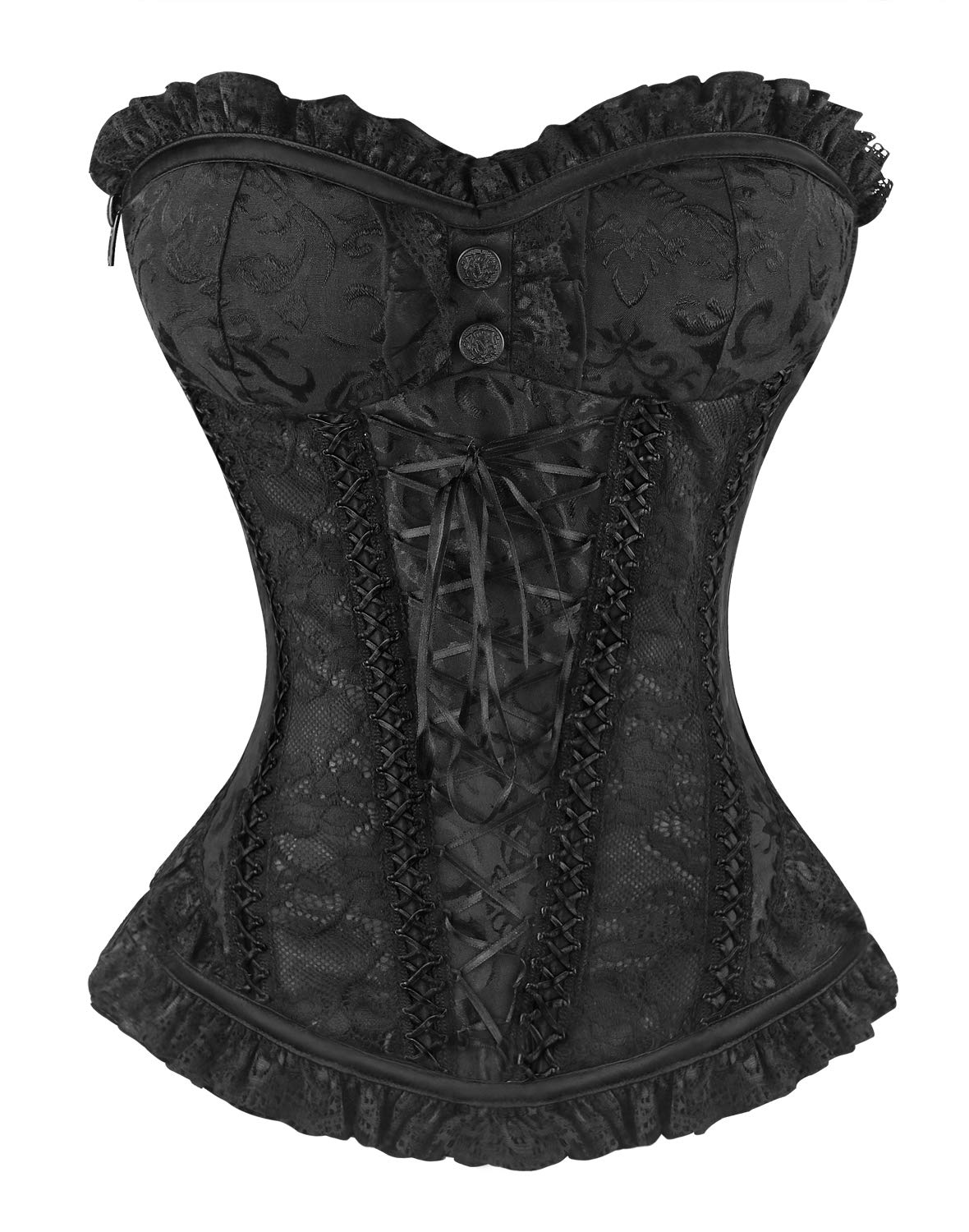 KILLREAL Women's Bustier Corset Top - Sexy Lace Up Bustier for Women, Plus Size Corset Top with Adjustable Straps | Perfect for Date Night, Clubwear, and Burlesque Costumes