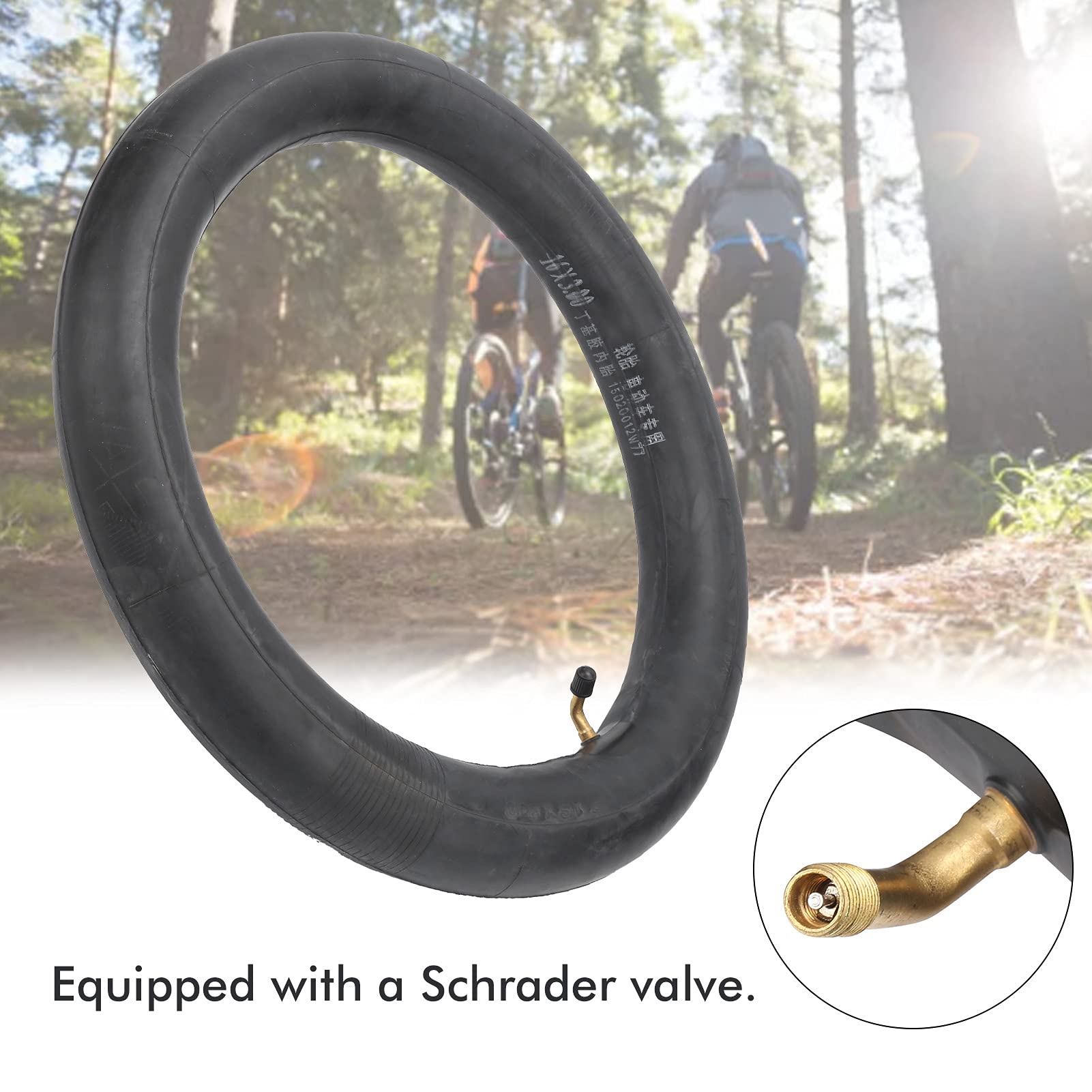 16x3.0 Inch Electric Bike Inner Tubes with Bent Angle Valve - Thickened Rubber for E-Bikes, Mountain Bikes & Commuter Bikes - Perfect for Off-Road, City Riding & Long-Distance Cycling