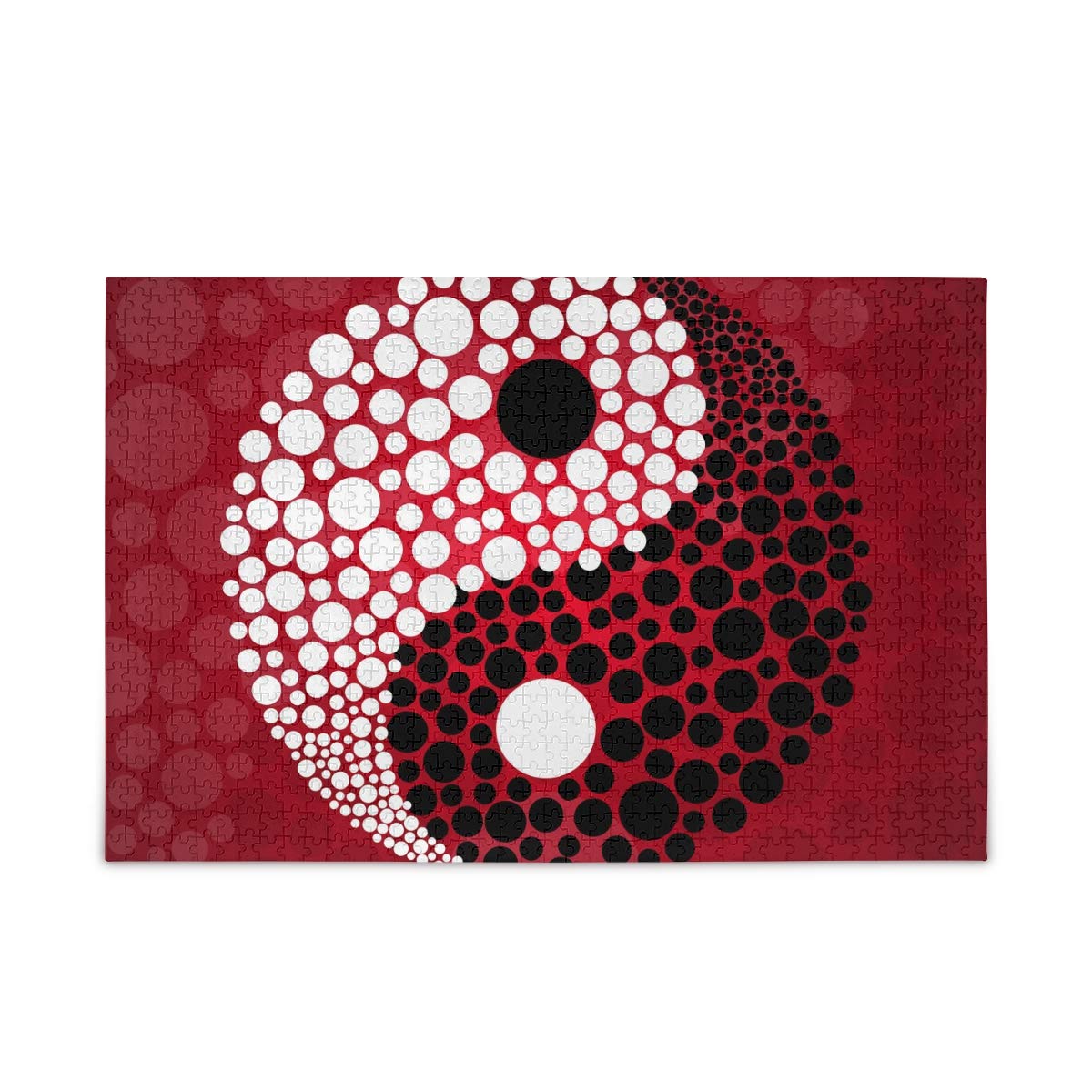 1000 Piece Jigsaw Puzzle for Adults - Yin Yang Abstract Symbol Wooden Puzzle with Storage Bag, Fun & Challenging Family Game for Home, Parties & Relaxation