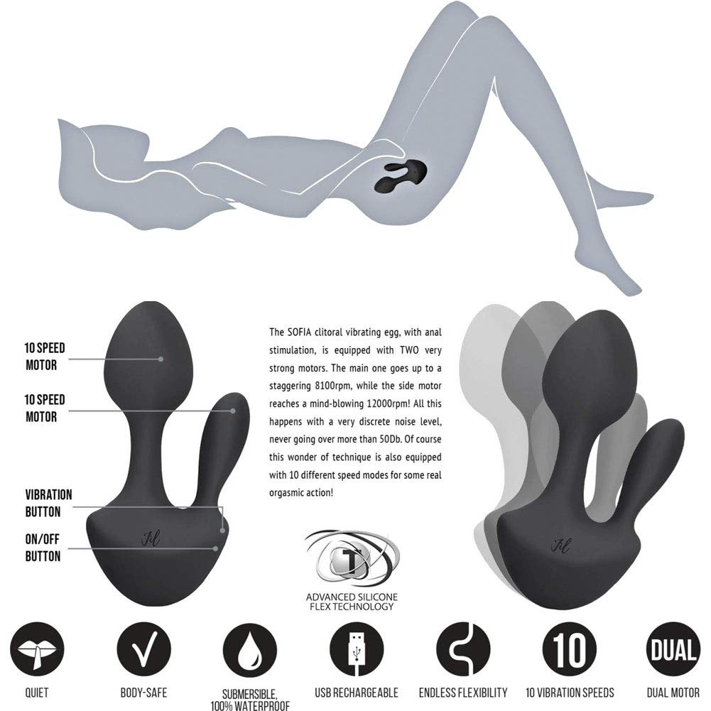 Sofia Black Silicone Egg Vibrator by Shots America - Discreet & Powerful Personal Massager for Intimate Relaxation & Pleasure