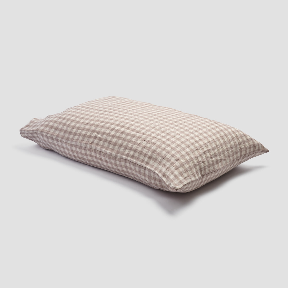 Premium Mushroom Gingham Linen Blend Pillowcase Set of 2 - Soft Breathable Bedding for Home Decor & Cozy Sleep - Perfect for Bedroom, Guest Room, and Dormitory