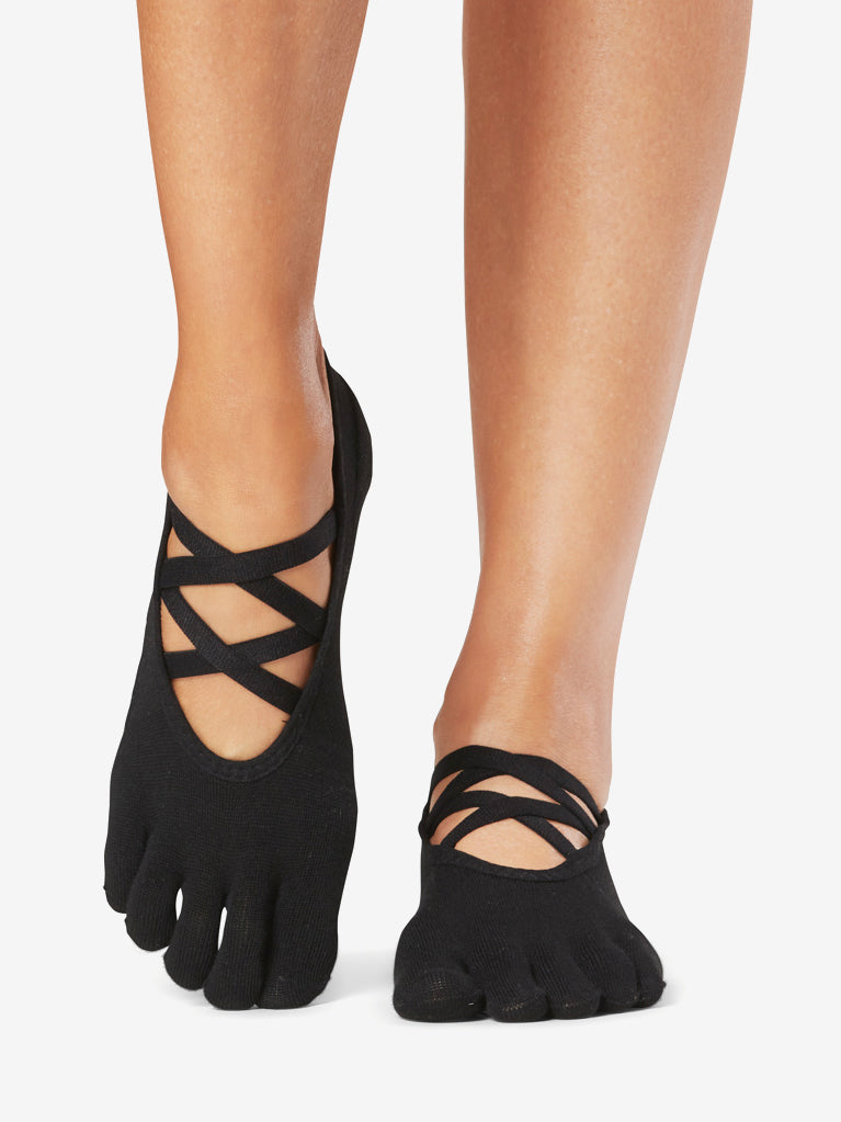ToeSox Tec Full Toe Elle Grip Socks - Non-Slip Yoga & Pilates Socks for Women - Perfect for Barre, Dance & Fitness Classes