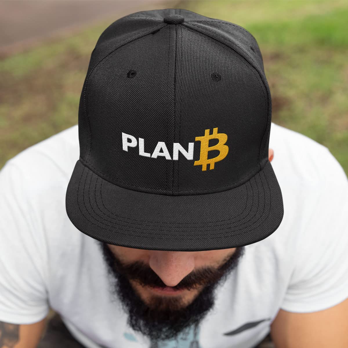 Plan B Bitcoin Mesh Baseball Cap for Men - Breathable Adjustable Snapback Hat with Mesh Back - Perfect for Casual Wear, Outdoor Sports & Street Fashion