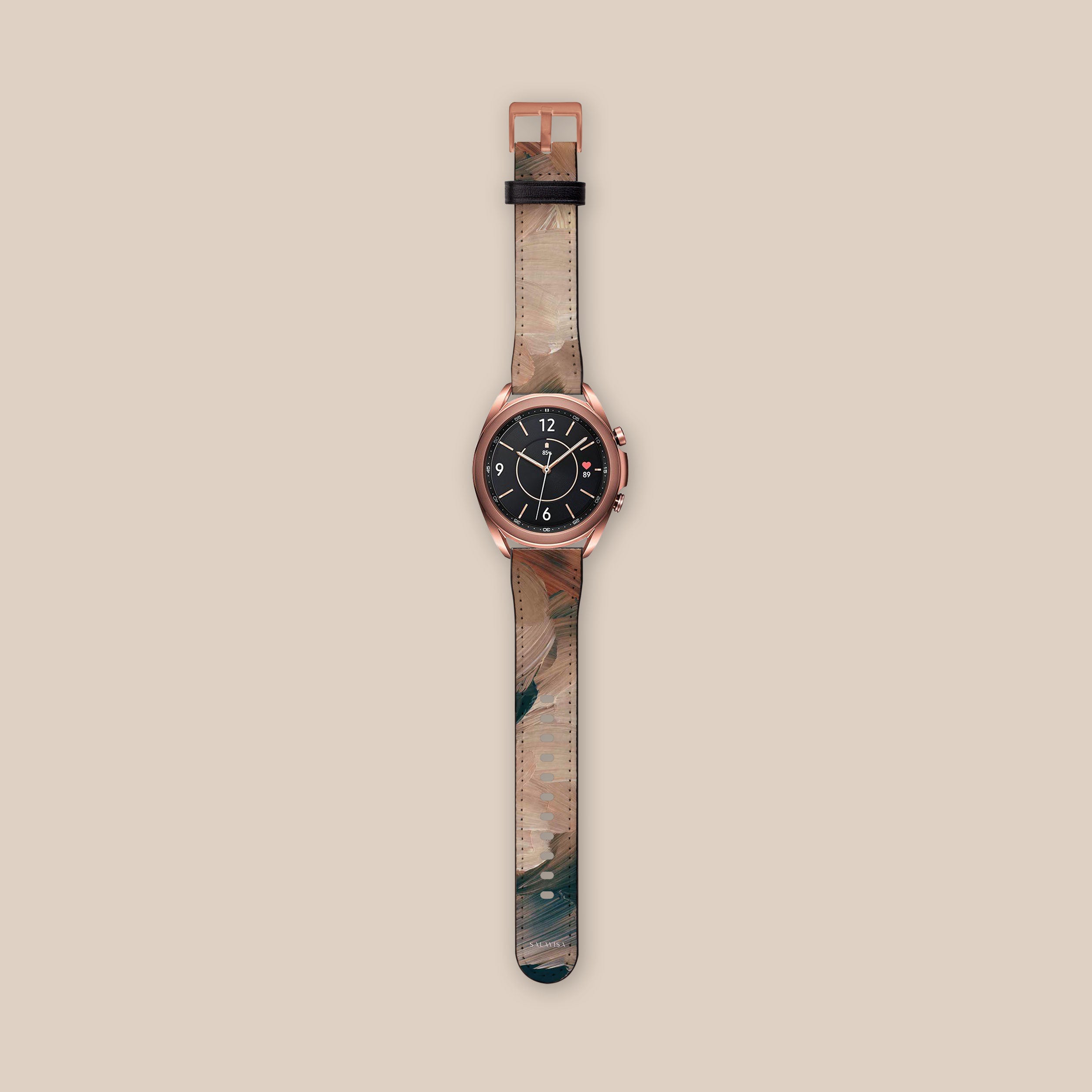 Premium Beige Leather Galaxy Watch Band - Stylish & Comfortable for Samsung Galaxy Watch 4/5/6, Perfect for Country Club, Business & Casual Wear