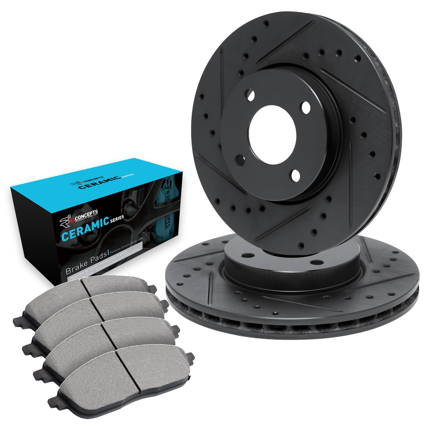 R1 Concepts Premium Ceramic Front Brake Pads and Rotors Kit - Compatible with 2000-2006 Honda Insight | High-Performance Braking for City Driving & Daily Commutes