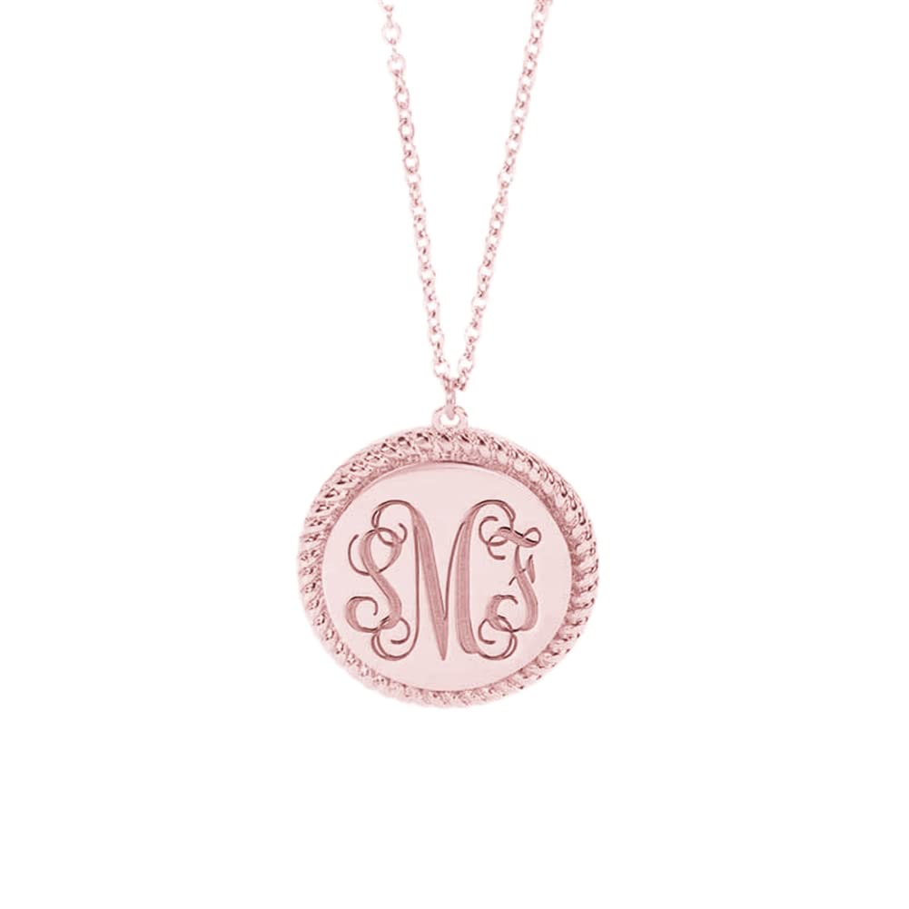 Custom 925 Sterling Silver Monogram Initial Disc Pendant Necklace for Women - Personalized Jewelry Gift for Her, Birthday, Anniversary & Everyday Wear