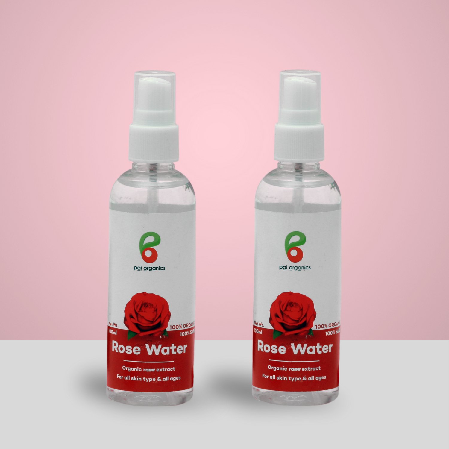 Organic Rose Water Facial Toner - 100ml Natural Rose Extracts for Hydrating & Soothing Skin | Perfect for Daily Skincare, Makeup Setting & Post-Sun Care