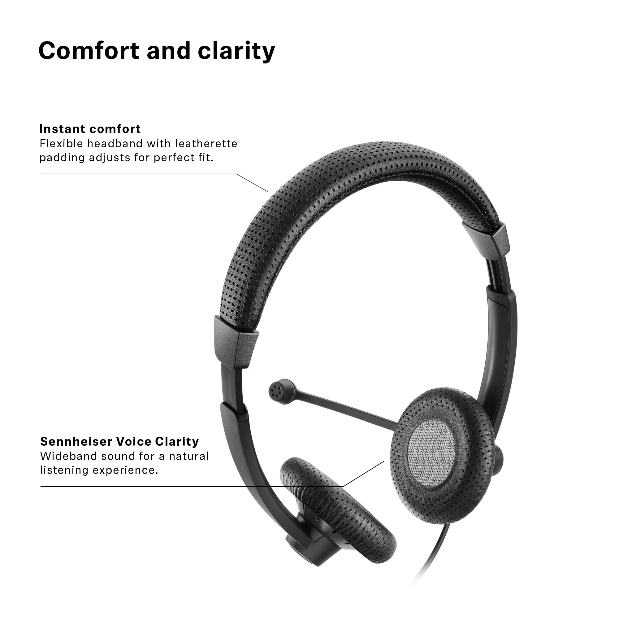 Sennheiser SC 70 USB CTRL (506504) Business Headset - Dual-Sided HD Sound with Noise Cancelling Mic & USB Connector for Unified Communications | Perfect for Call Centers, Remote Work & Video Conferencing (Black)