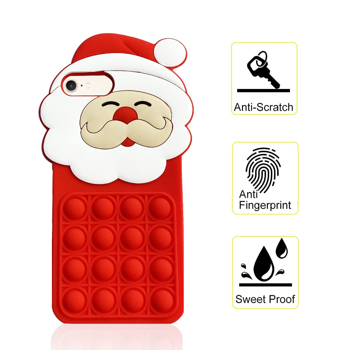 Santa Claus Pop it Phone Case for iPhone 7/8/SE/6S/6 4.7