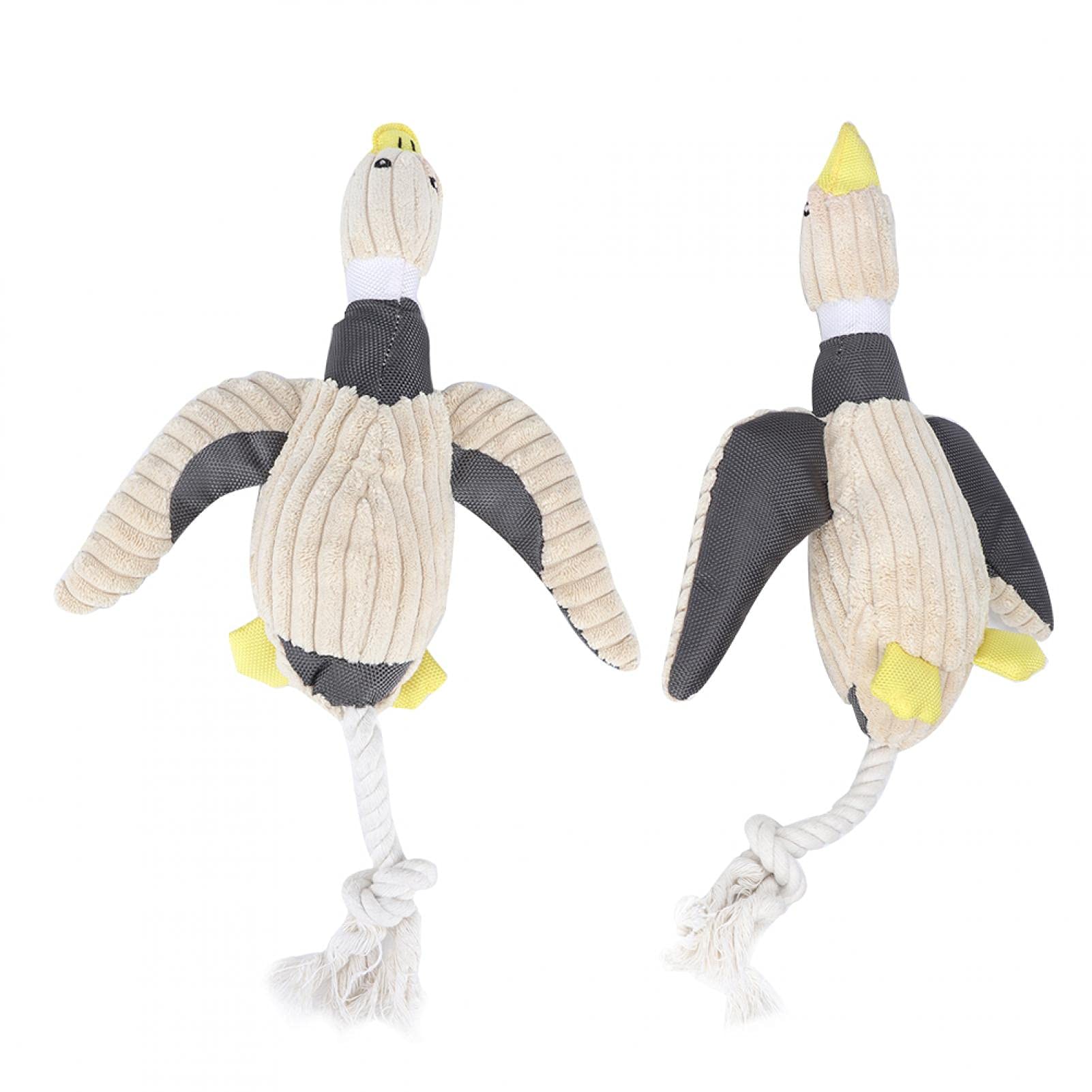 Durable Duck-Shaped Dog Chew Toy with Cotton Rope Knot - Teeth Cleaning & Interactive Training Pet Toy for Puppies & Adult Dogs - Fun Biting Sound & Dental Care - Perfect for Playtime, Teething Relief & Bonding Activities (1PC, Duck Design)