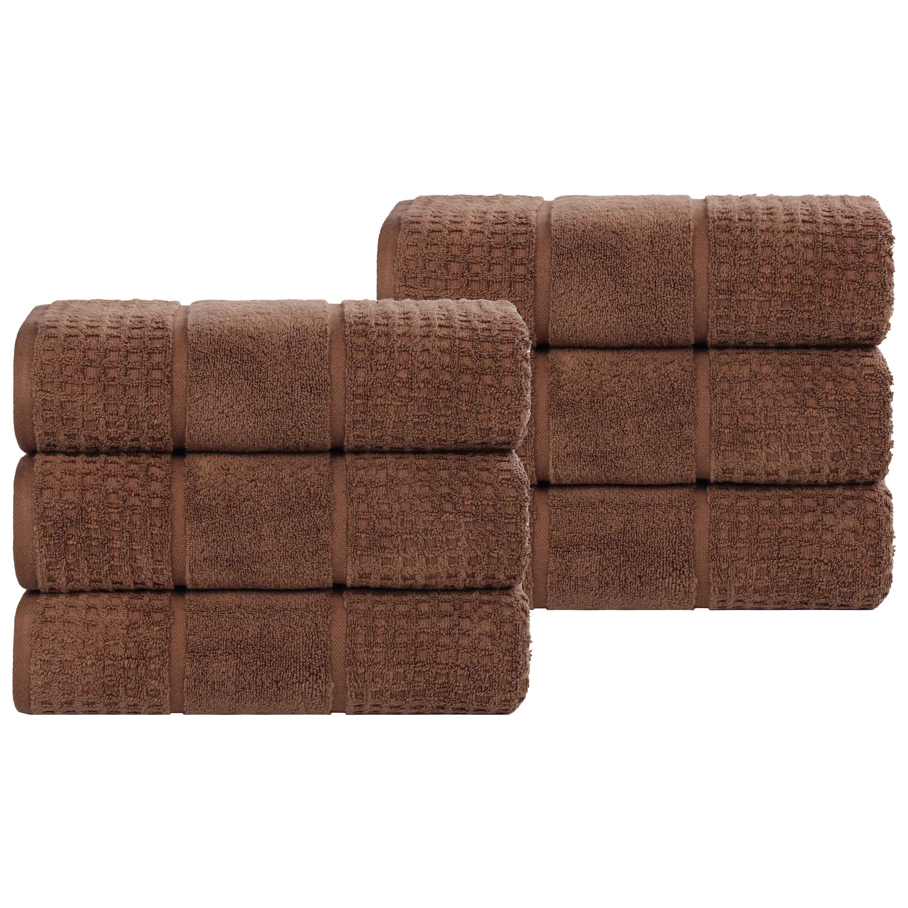 Premium 100% Zero Twist Cotton Waffle Honeycomb Hand Towels - Ultra Soft & Highly Absorbent - Set of 6 Bath Towels for Kitchen, Bathroom & Spa - Eco-Friendly & Quick-Drying
