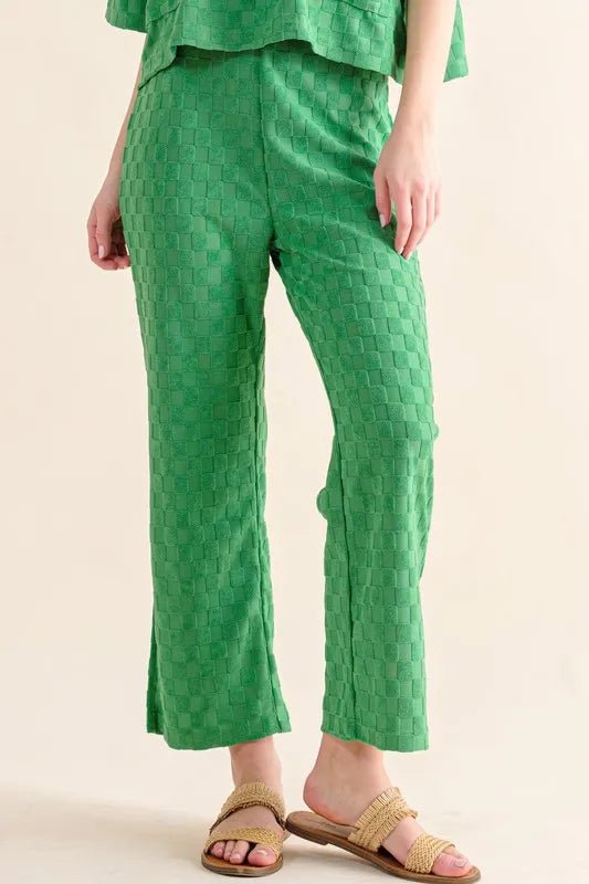 Stylish Brushed Texture Checkerboard Pattern Casual Pants for Men & Women - Perfect for Everyday Wear, Office & Weekend Outings