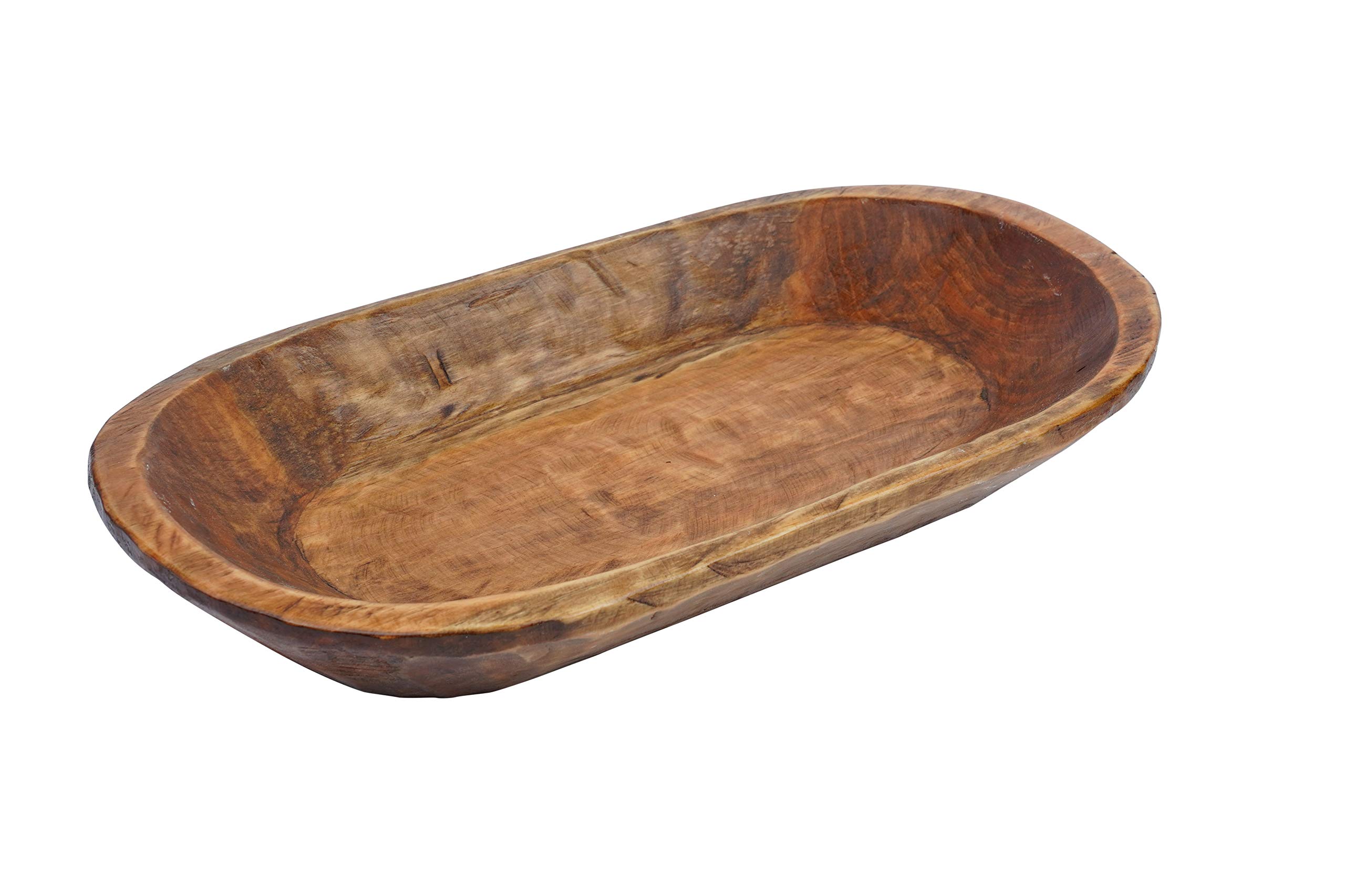 Food Safe Rustic Wooden Dough Bowl - Handcrafted Batea for Bread Making, Serving & Home Decor | Perfect for Kitchens, Bakeries & Farmhouse Style Dining