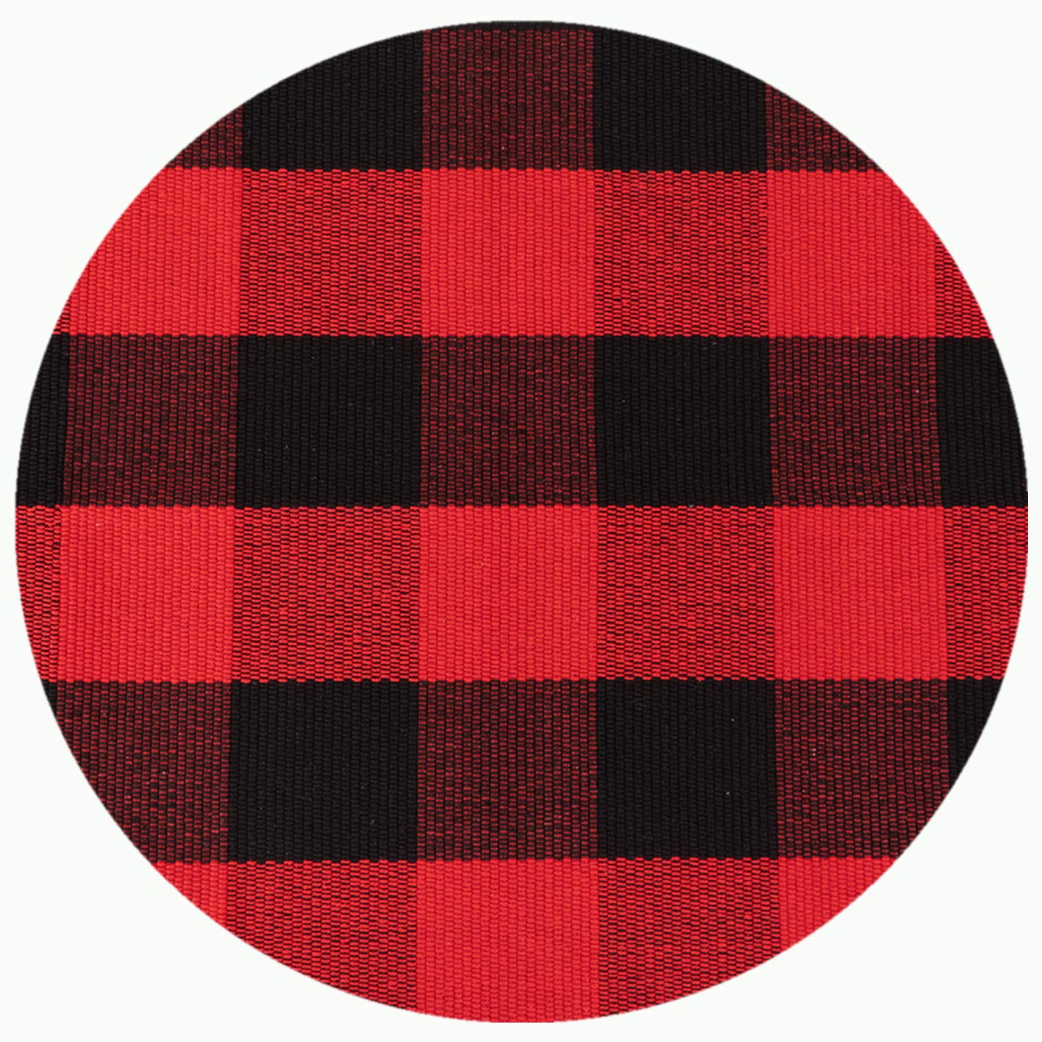 Buffalo Plaid Rug - Red and Black Checkered Farmhouse Rug 23.6