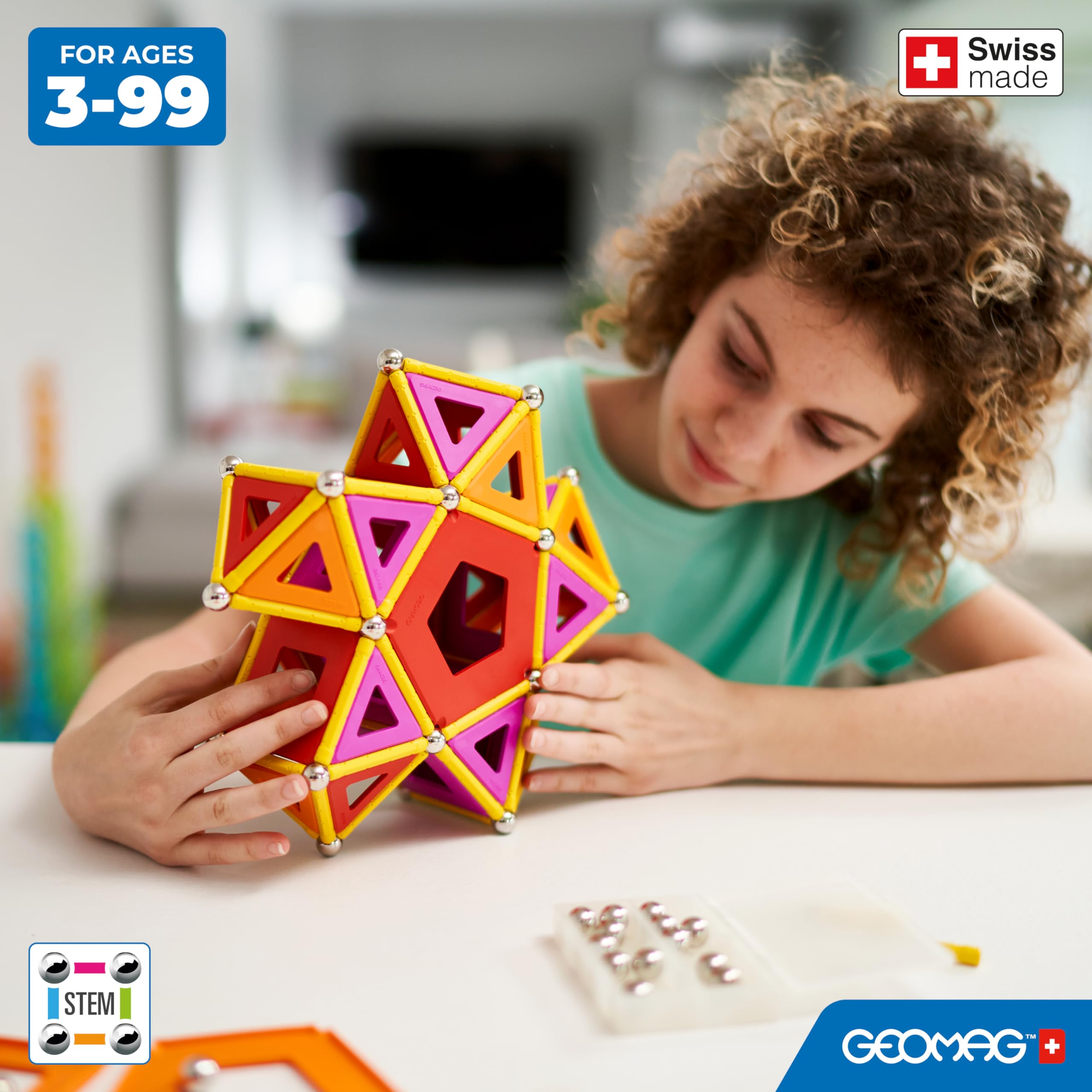 Geomag Classic Masterbox Magnetic Building Blocks for Kids - 388-Piece STEM Educational Toy with 100% Recycled Plastic, Green Collection - Ages 3-99 - Perfect for Creative Play, Classroom Learning & Family Bonding Activities