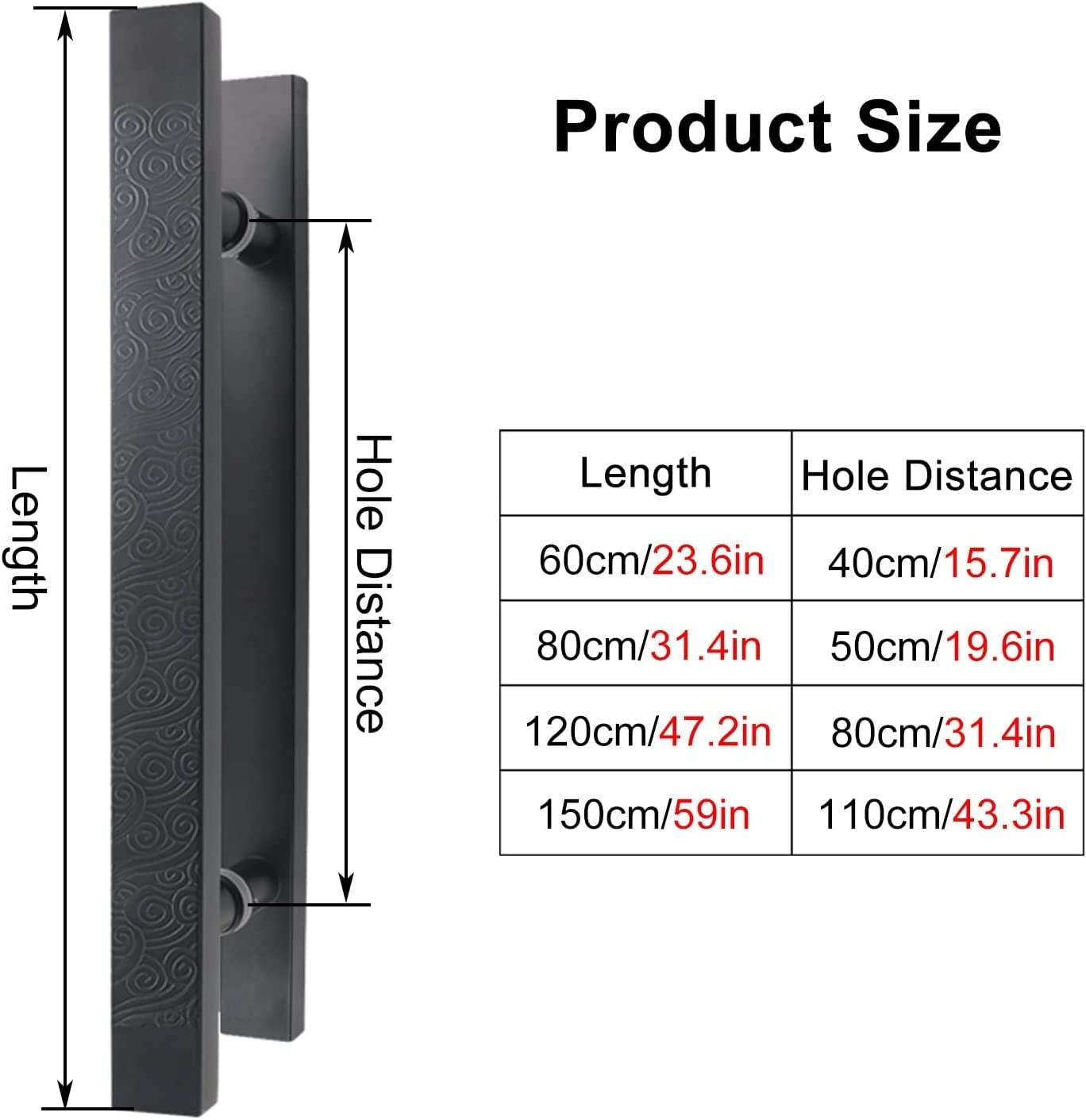 ETULLE Modern Push Pull Bar Handle - Black Bronze Gold Door Hardware for Apartments & Restaurants - Rustic Sliding Door Handle (80cm/31.4in) - Perfect for Interior Doors, Commercial Spaces & Home Renovation Projects