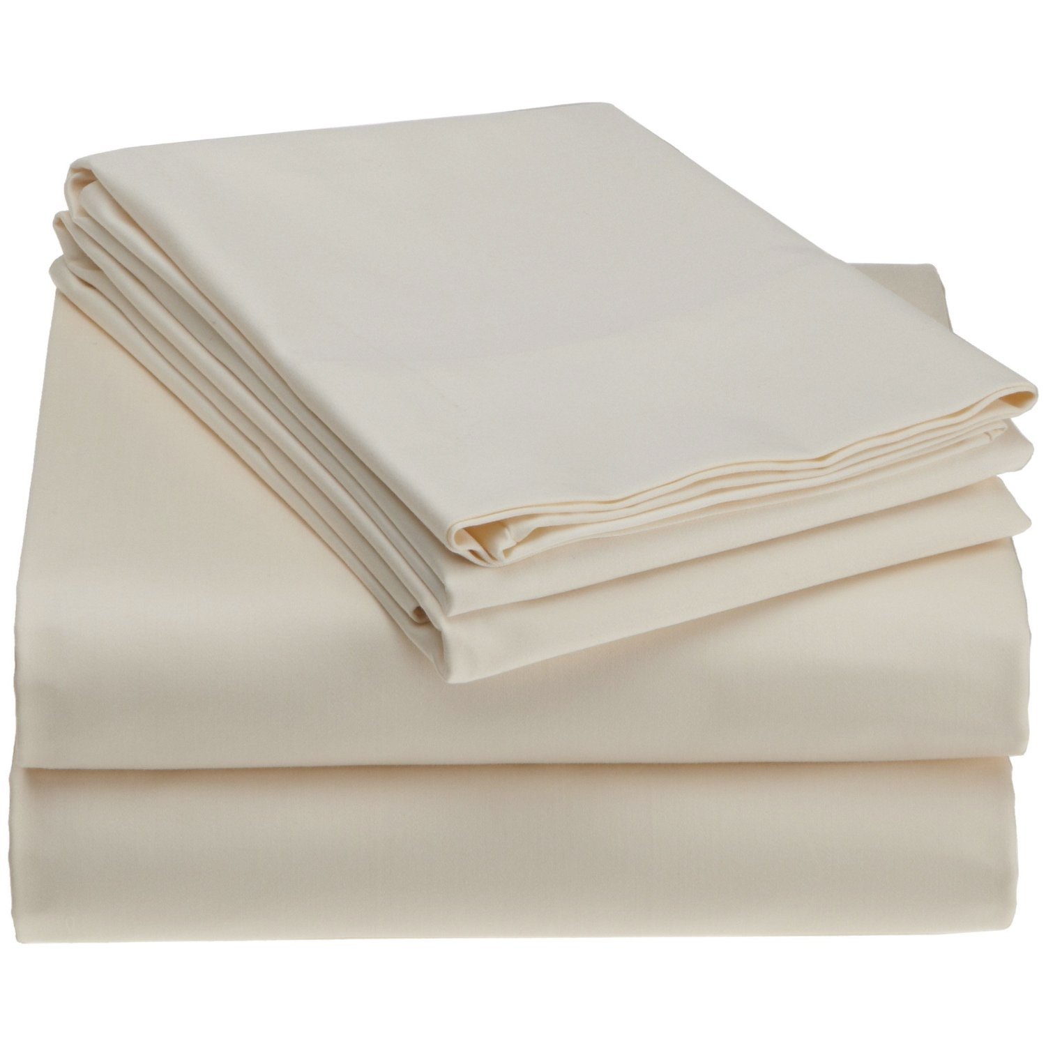 Echelon Home 800 Egyptian Sateen Queen Sheet Set - Soft Luxury Bed Sheets in Ivory - Perfect for Master Bedroom & Guest Room Comfort