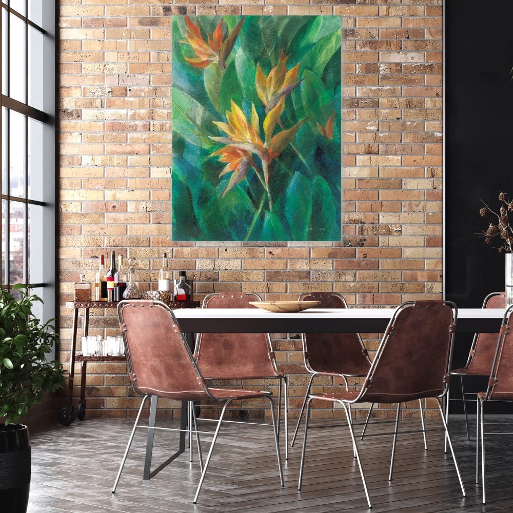 Bird of Paradise II Canvas Wall Art - 24x32 Inch Tropical Floral Painting by Danhui Nai - Ready to Hang Home Decor for Living Room, Bedroom, Office - Perfect for Coastal, Boho & Modern Interior Design