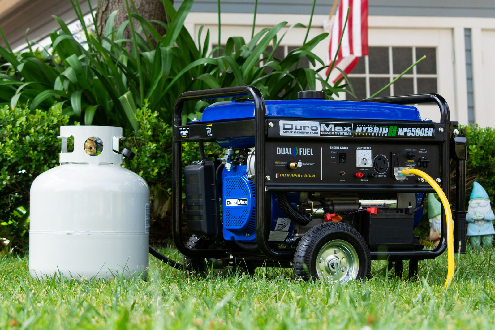 5,500 Watt Dual Fuel Portable Generator - Gas & Propane Powered - Emergency Backup & Outdoor Power for Camping, RV, Home Use