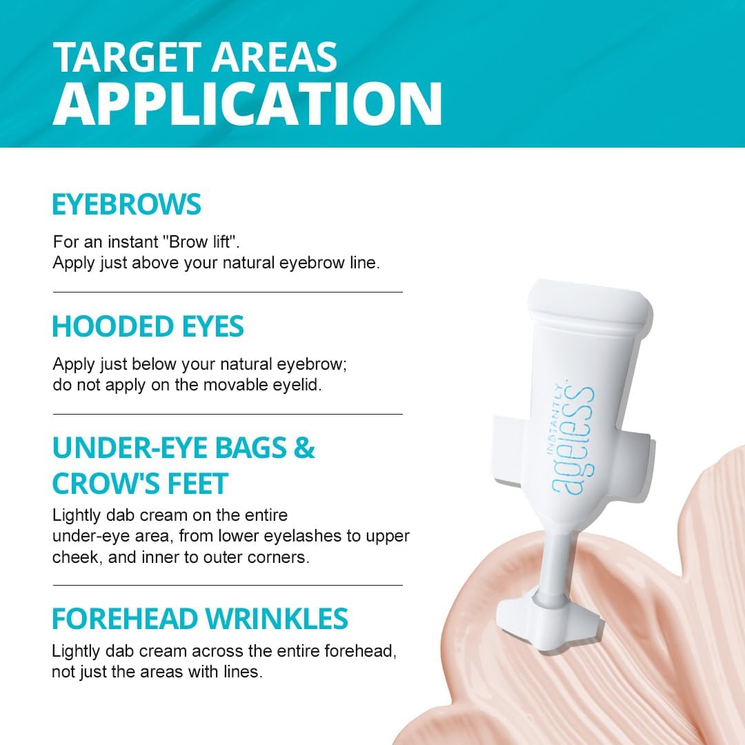 Instantly Ageless Anti-Aging Face Cream - Instant Wrinkle Reducer & Under Eye Bags Remover - Skin Tightening Treatment with 25 Vials | Perfect for Special Occasions & Daily Youthful Glow