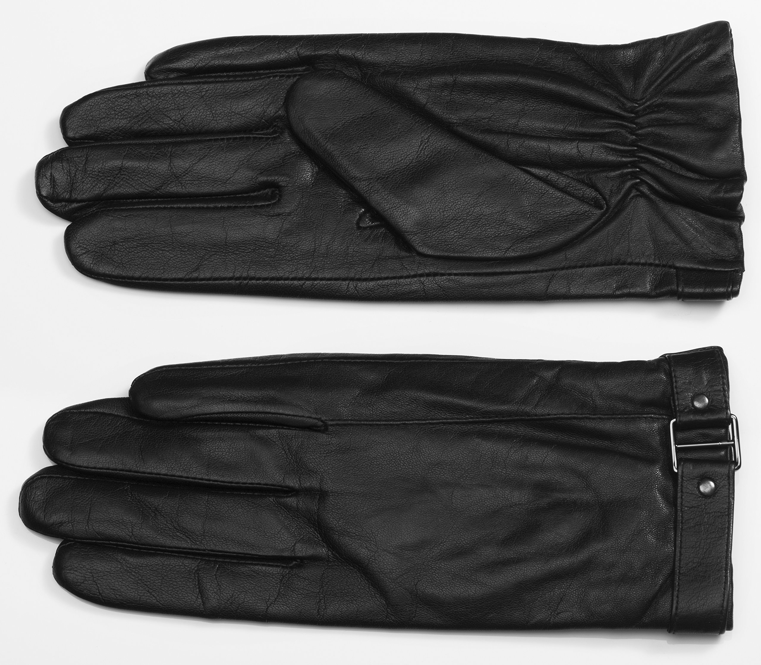 MoDA Men's Mr. Pittsburgh Genuine Leather Wrist Strap Gloves for Driving, Motorcycling & Winter Outdoor Activities - Durable & Stylish Men's Fashion Accessory