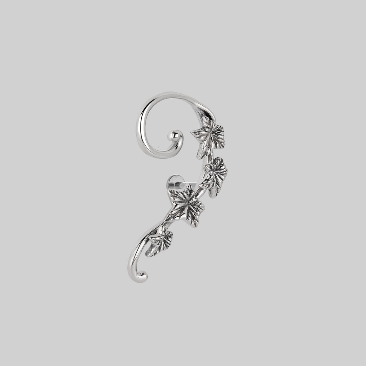 THORA Silver Climbing Ivy Ear Studs - Elegant Botanical Jewelry for Women, Perfect for Everyday Wear, Parties & Special Occasions