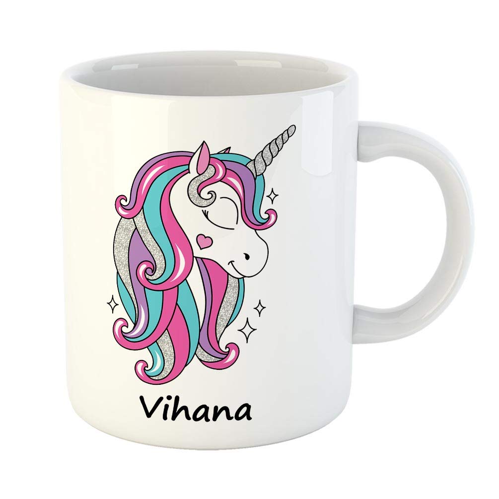 FurnishFantasy Unicorn Ceramic Coffee Mug - Cute Birthday Gift for Girls, Kids, Daughter, Sister | White Ceramic Cup with Unicorn Design | Perfect for Birthday Parties, Tea Time & Home Decor