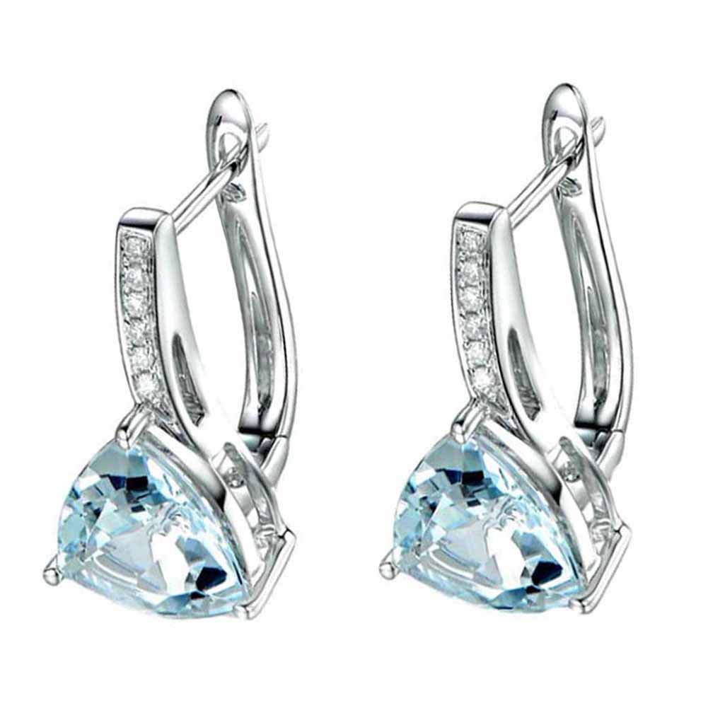 Elegant Women's Faux Sapphire Rhinestone Drop Huggie Earrings - Valentine's Day Jewelry Gift for Her | Perfect for Parties, Weddings & Date Nights