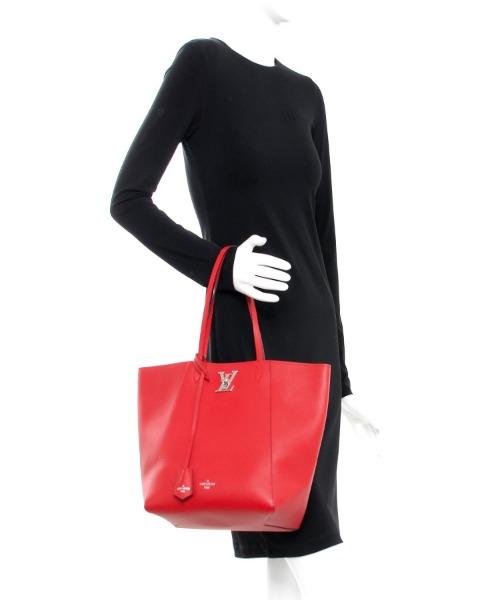LV Lockme Cabas Handbag in Rubis Red - Stylish Tote for Women, Work, Travel & Everyday Use