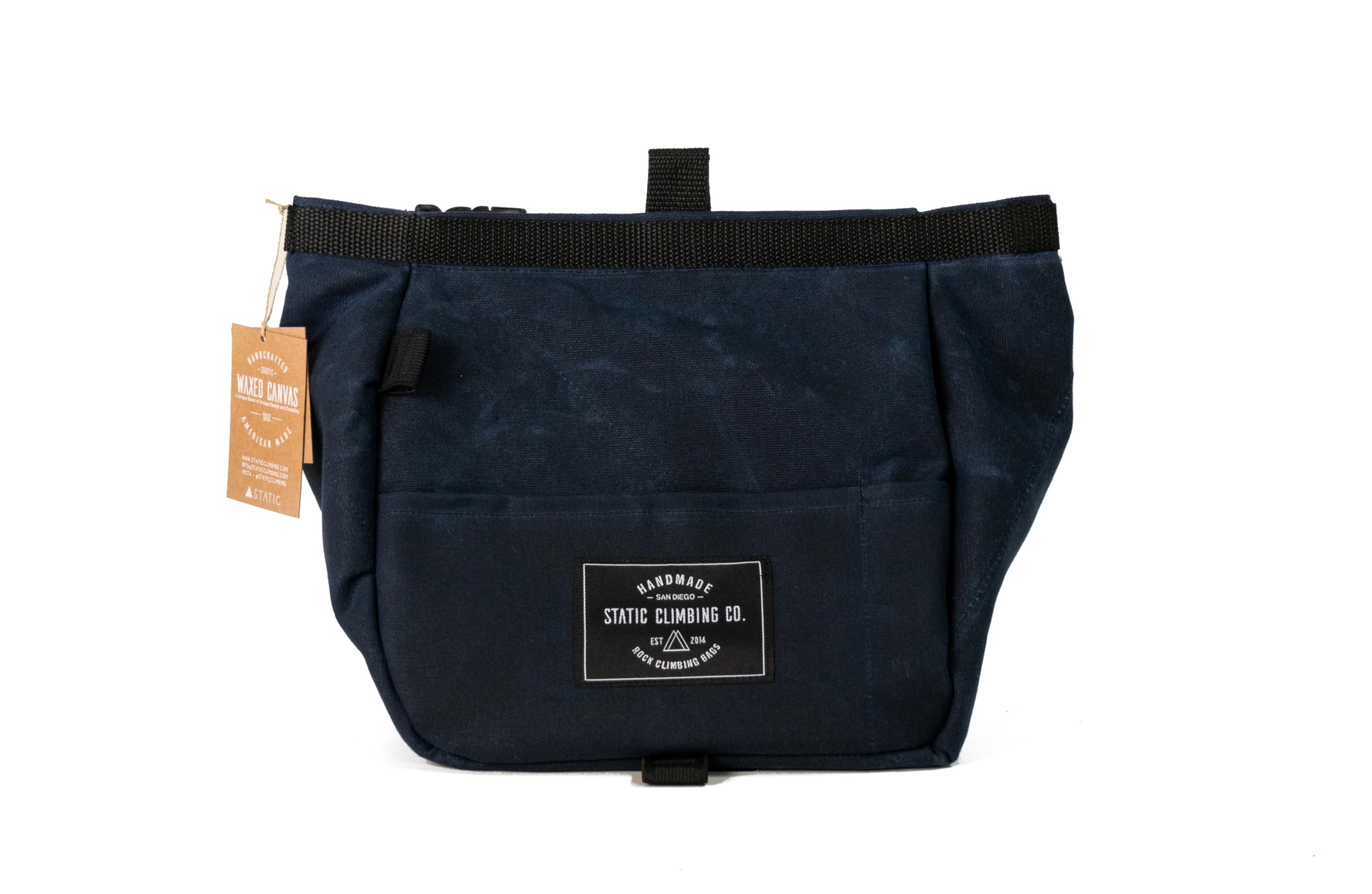 LIMITED EDITION Waxed Canvas Chalk Bucket for Rock Climbing & Gymnastics - Navy Blue | Durable Chalk Holder for Outdoor Sports & Training