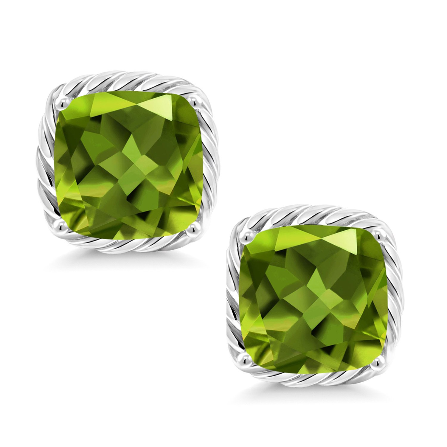 10K White Gold 7MM Cushion Cut Birthstone Stud Earrings for Women & Men | Gemstone Jewelry Gifts for Mom, Wife, Her | Fine Jewelry for Everyday Wear & Special Occasions