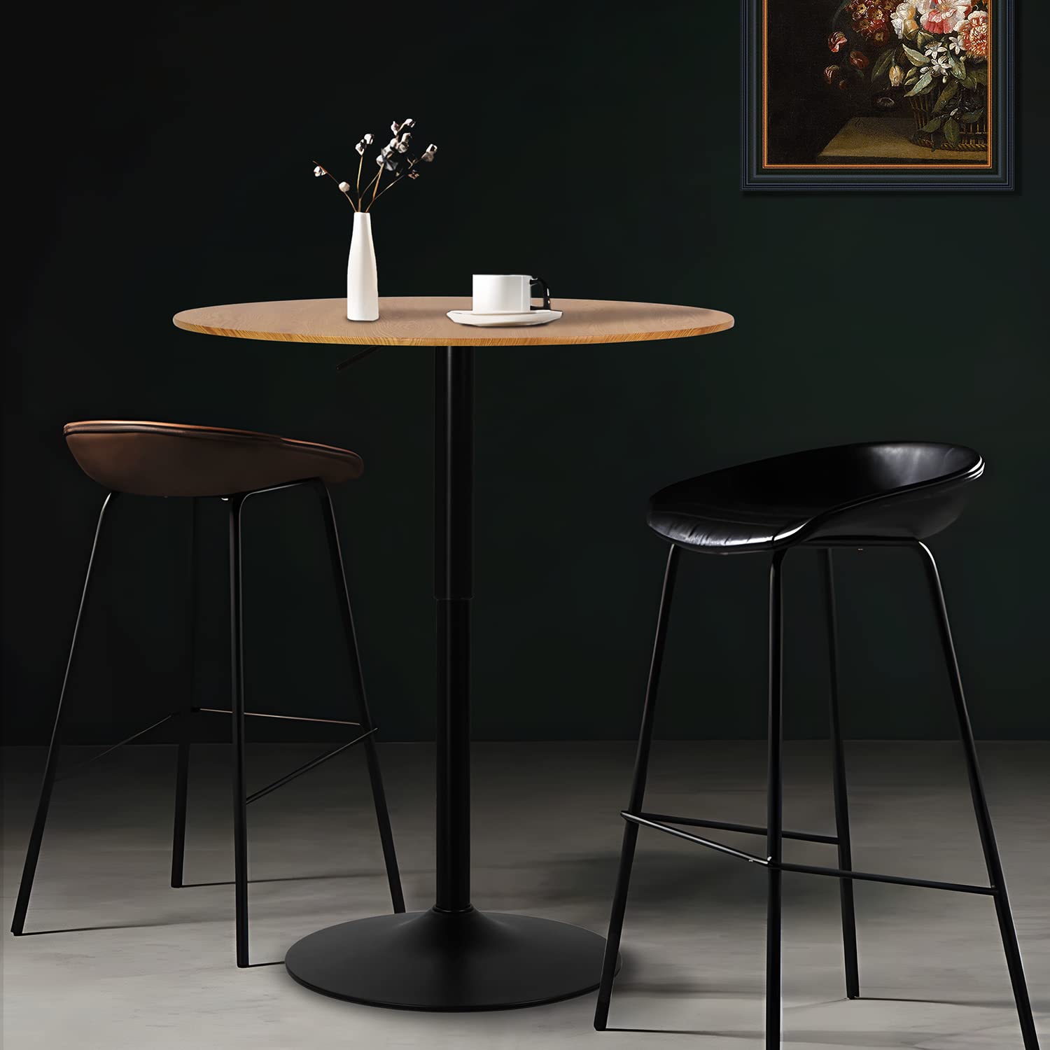 Adjustable Height Round Bistro Pub Table 27.5