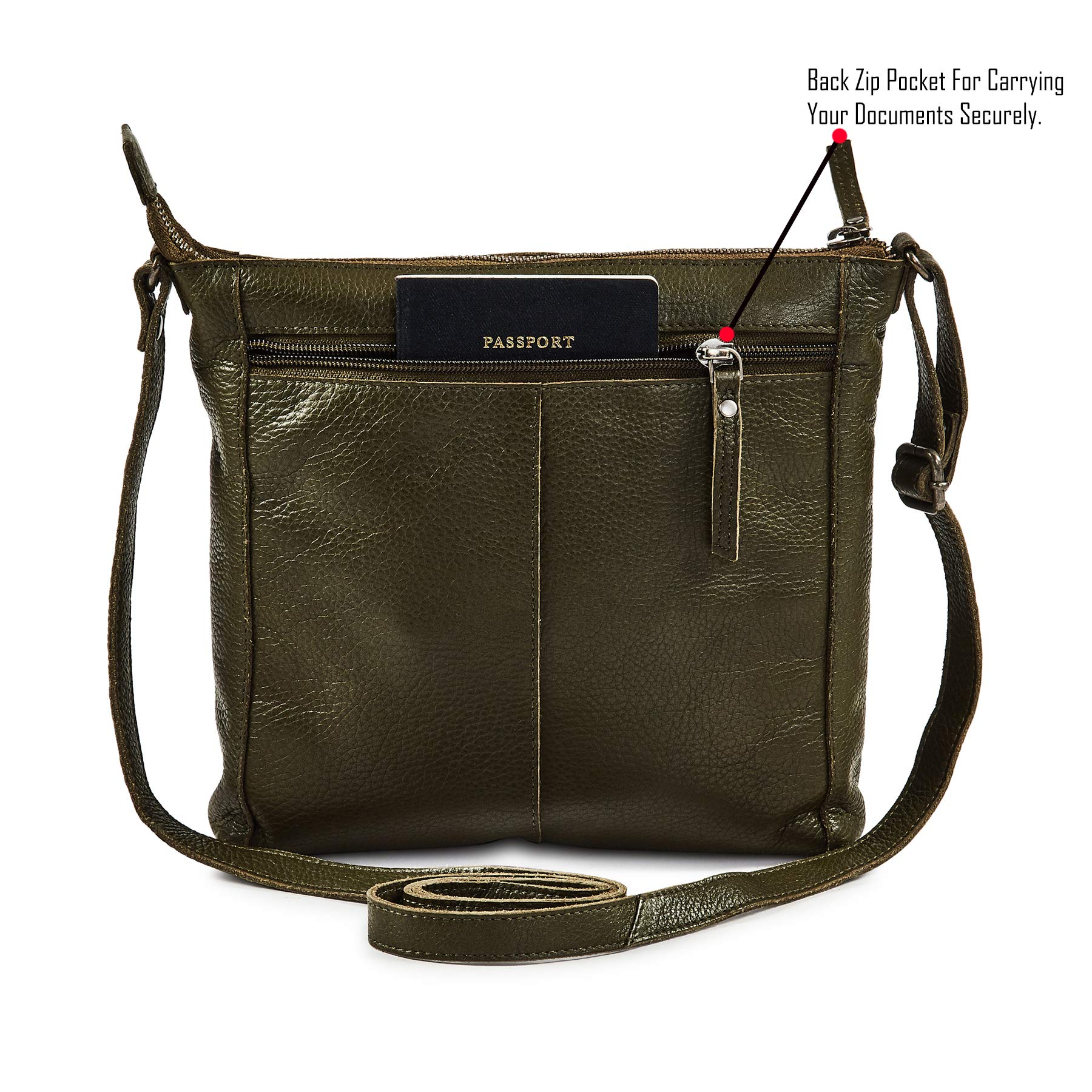 Stylish Women's Crossbody Bag - Genuine Leather Small Soft Pebbled Handbag with Adjustable Strap for Everyday Use, Travel & Shopping