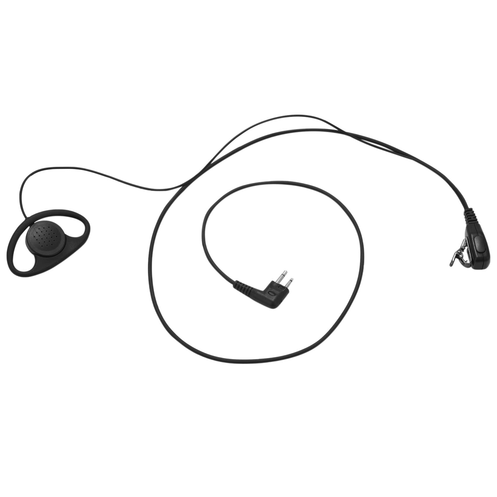 10 Pack 2-Pin D-Shape Clip-On PTT Headset with Microphone for Motorola GP88S GP300 GP68 GP2000 Two-Way Radios - Hands-Free Communication for Security, Construction & Outdoor Activities