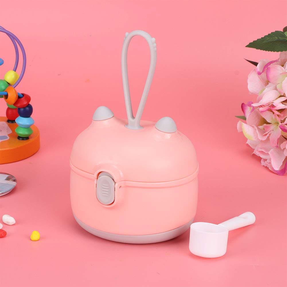 Portable Double Layer Baby Milk Powder Dispenser with Strap - Small Pink Formula Storage Container for Infants & Toddlers | Perfect for Travel, Daycare & On-the-Go Feeding