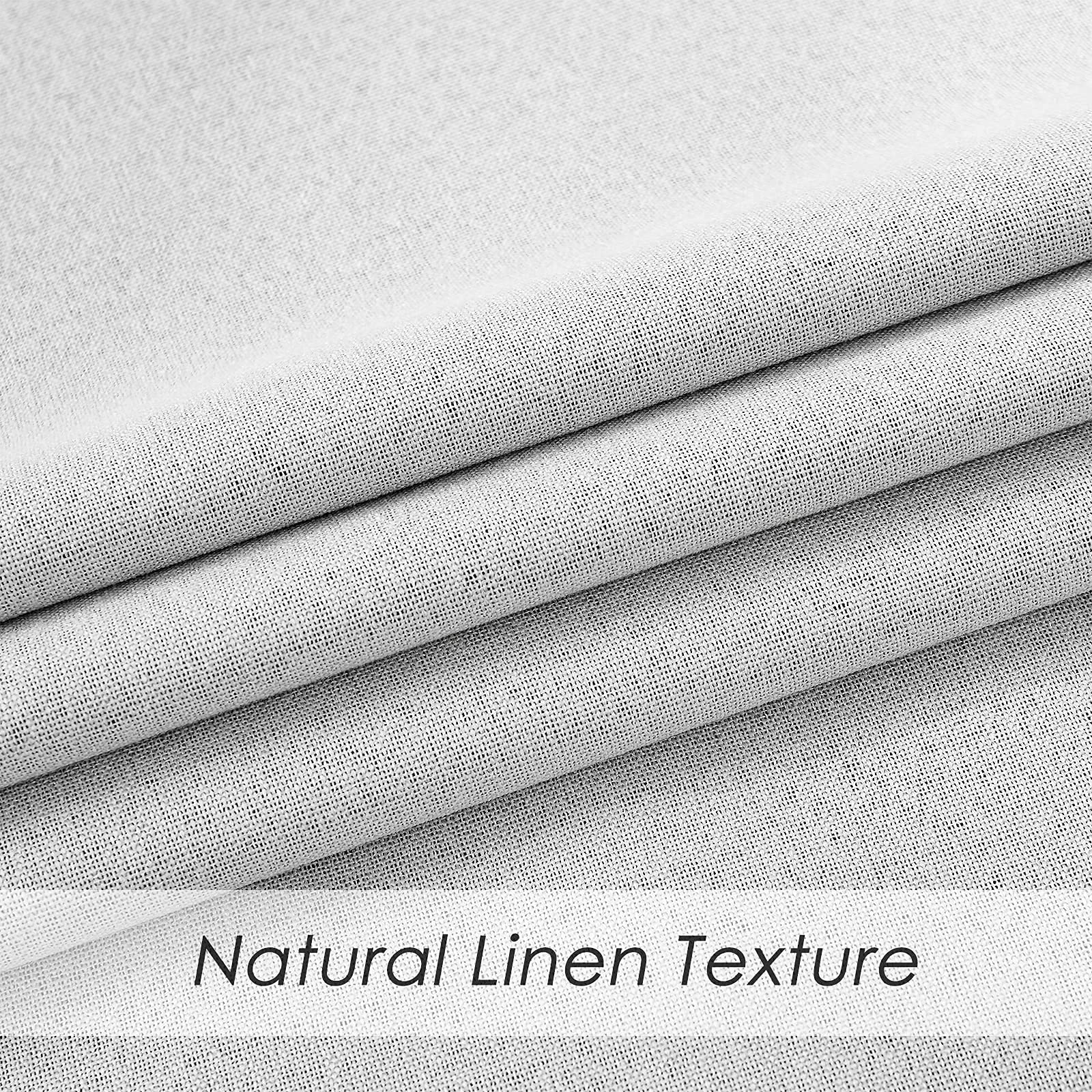 Melodieux 100% Blackout Curtains for Bedroom - Thermal Insulated, Noise Reducing Linen Grommet Window Drapes for Living Room & Nursery (Off White, 42x96 Inch, 2 Panels) - Perfect for Light Control, Privacy & Energy Savings in Home, Office or Dorm