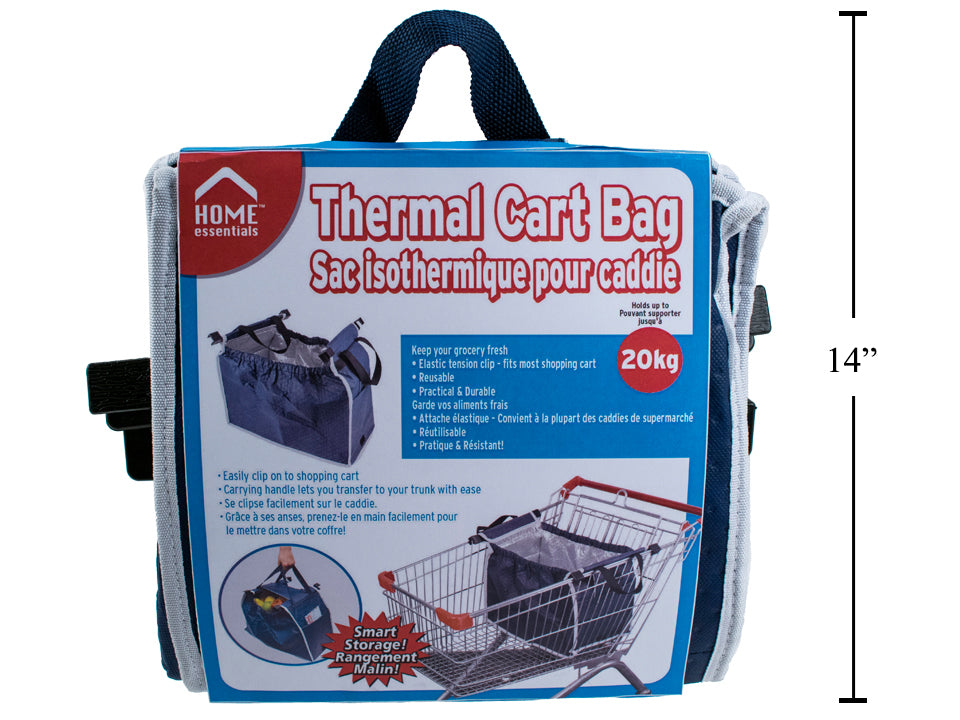 Premium HOME ESSENTIALS Thermal Cart Bag 91463 - Insulated Grocery Shopping & Picnic Cooler for Outdoor Activities