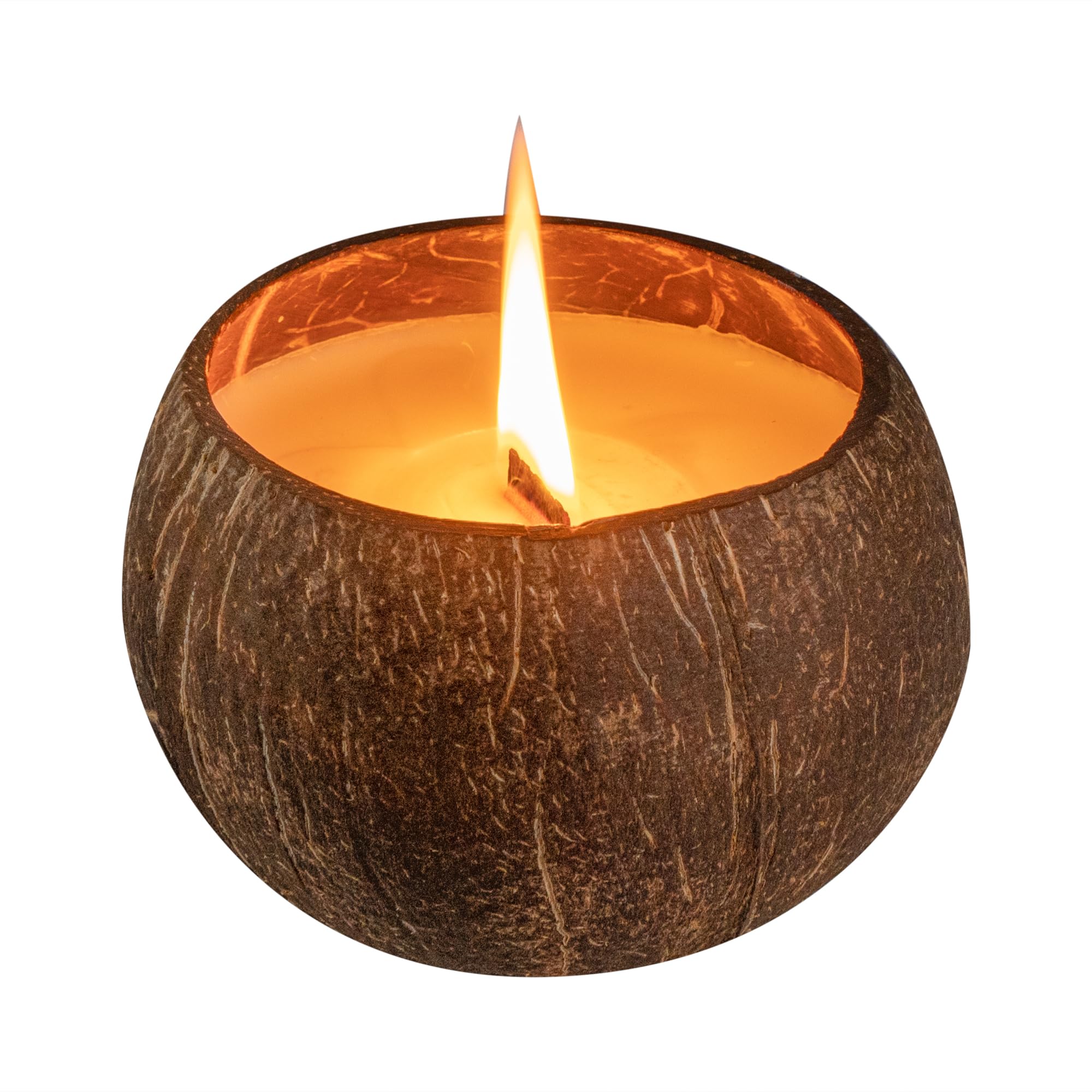 Hand-Poured Coconut Shell Candle - 3.9 x 2.8 Inch Natural Soy Wax Candle with Wooden Wick, Pineapple Papaya Fragrance, Double Wax Blend for Home Decor, Spa Relaxation & Romantic Ambiance