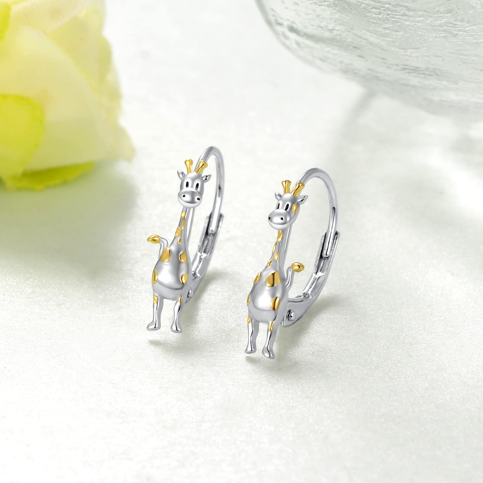 925 Sterling Silver Cute Animal Hoop Earrings - Cow/Fox/Koala/Giraffe Huggie Earrings for Women | Perfect Jewelry Gift for Animal Lovers | Great for Casual Wear, Date Nights & Special Occasions