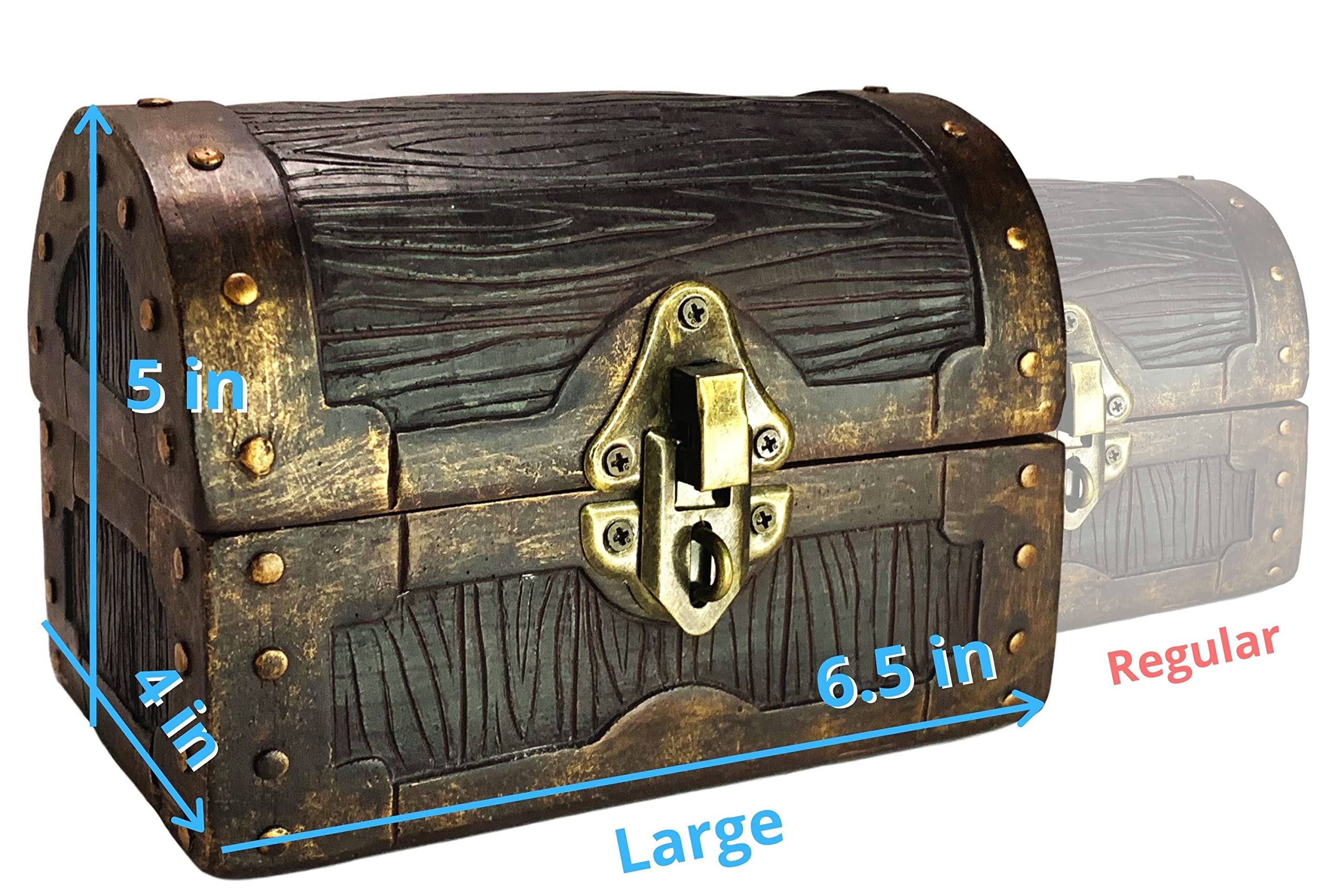Galdor's Guild Mimic Chest Dice Storage Box with Free Lock & Key - D&D Dice Holder for Dungeons & Dragons Players & DMs - RPG Gaming Accessory - Fits 6 Polyhedral Dice Sets (Large) - Perfect for Tabletop Gaming, D&D Sessions & Collectors Display