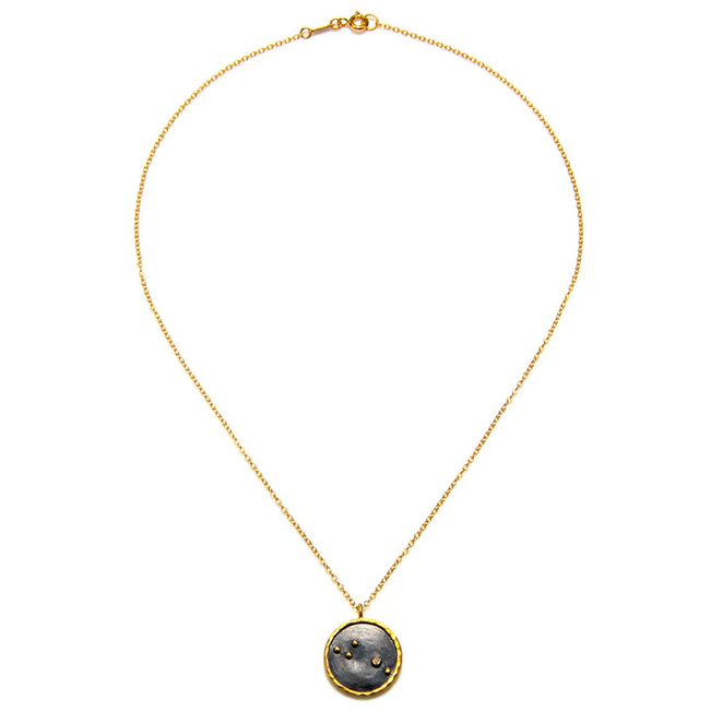 Aries Diamond Zodiac Necklace - 14K Gold Constellation Pendant for Women - Perfect Birthday Gift & Everyday Jewelry for Aries Zodiac Sign