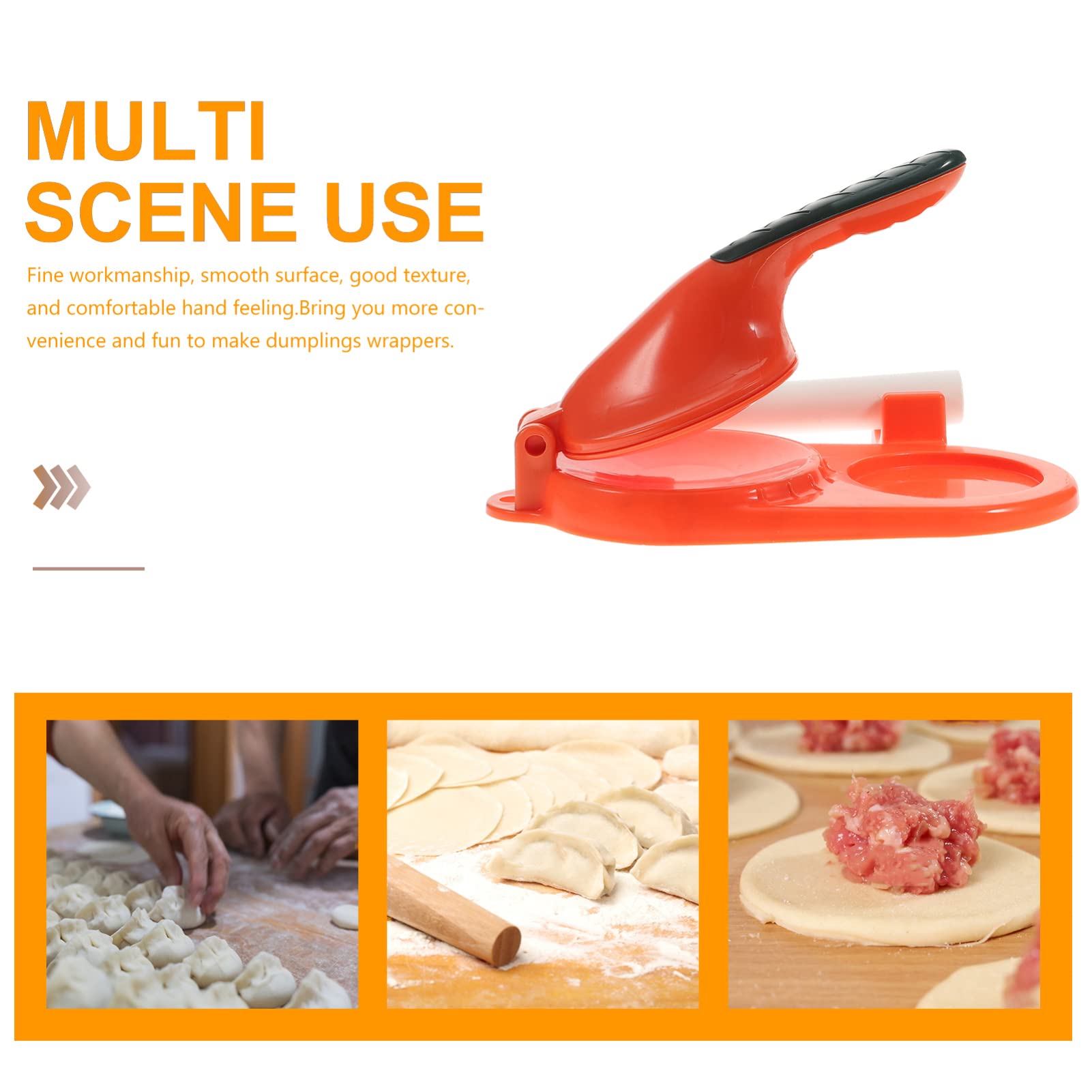 **Angoily Manual Tortilla Press & Dumpling Maker Set - Stainless Steel Dough Press for Tortillas, Dumplings, Pizza, Roti & Pastry | Perfect for Home Kitchen & Restaurant Use | Orange**    *(Use for making fresh tortillas, dumplings, pizza dough, roti, and pastry at home or in commercial kitchens.)*