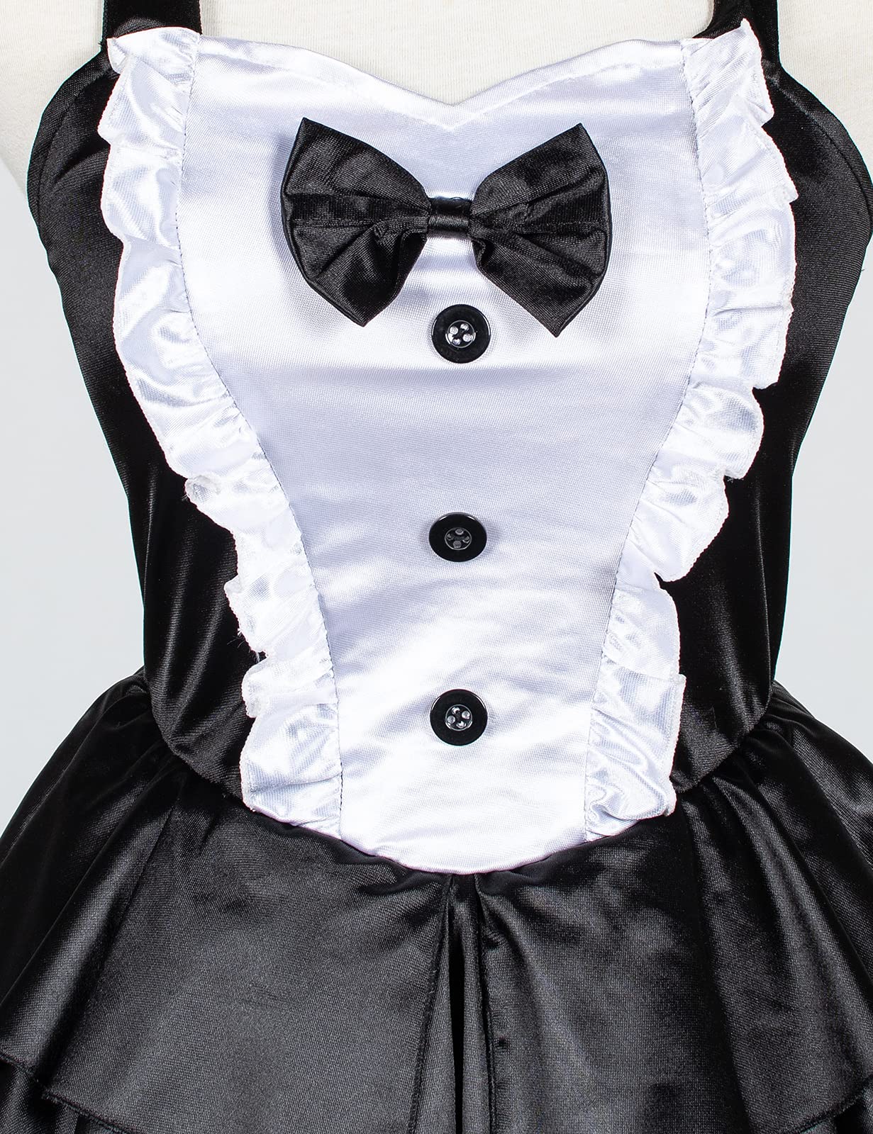 Elegant Black Bunny Costume for Girls - Tuxedo Style Dress with Ears, Tail, Stockings & Gloves - Perfect for Cosplay, Halloween, and Themed Parties